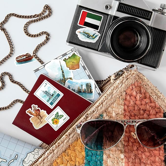Futuristic Dubai Travel Stickers (30pcs)