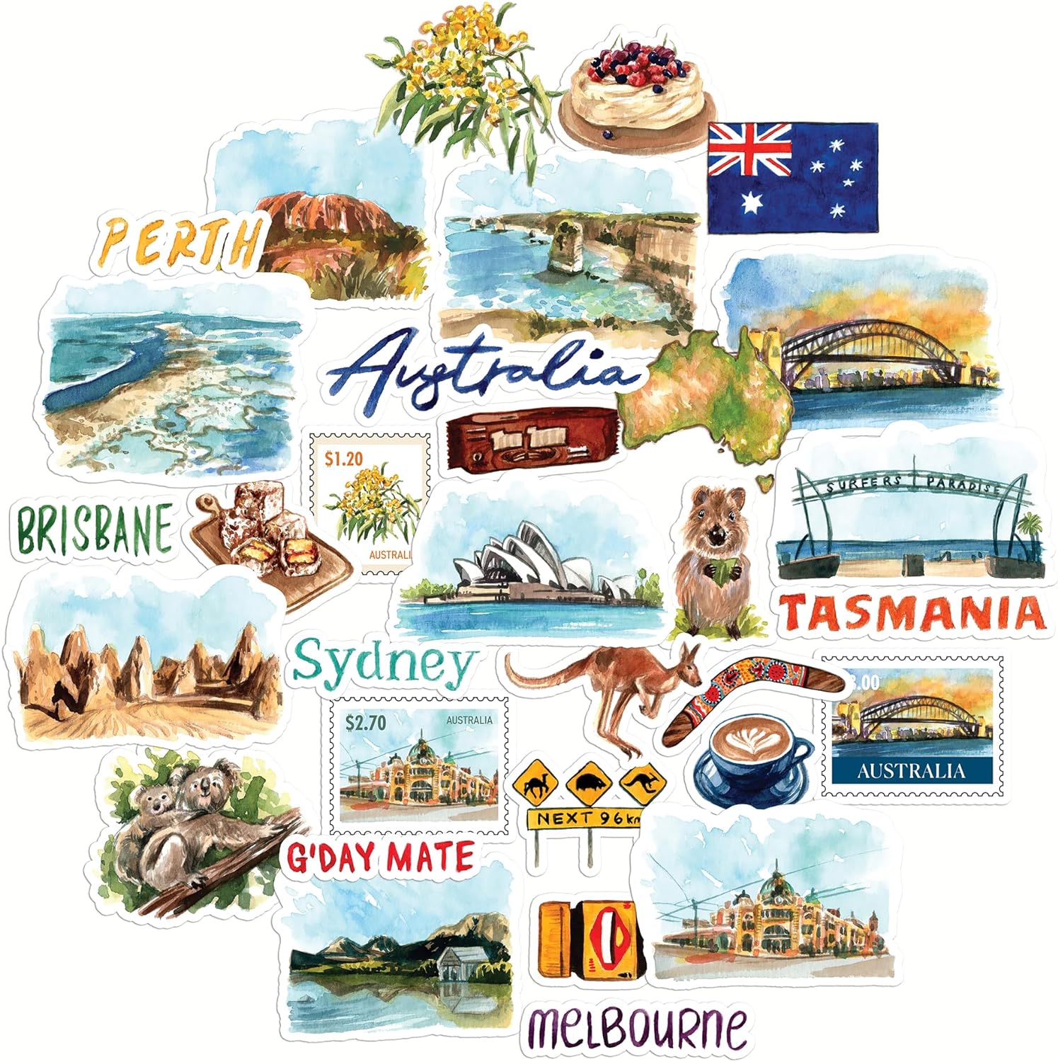 Outback Australia Travel Stickers (32pcs)