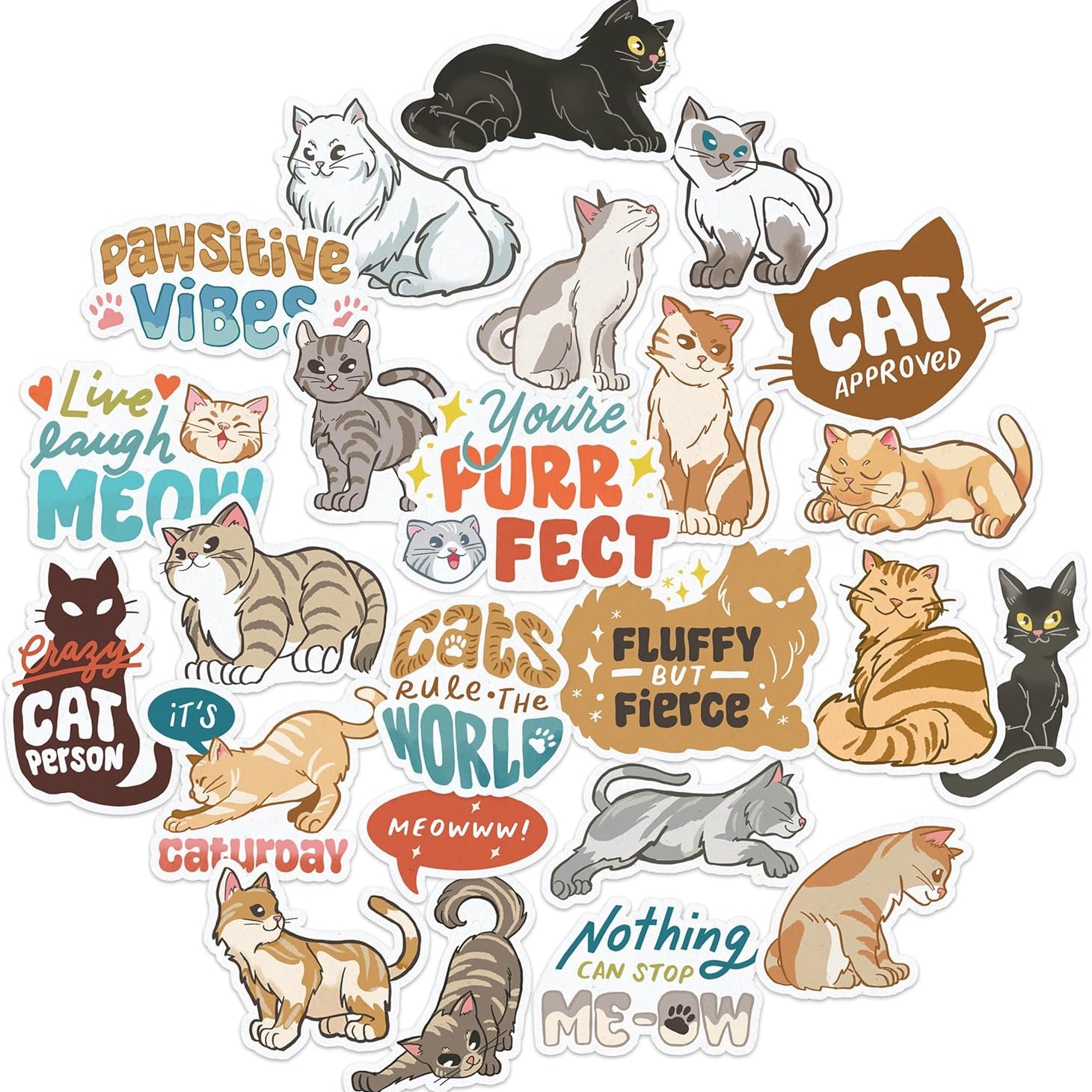 Curious Cat Stickers (24 Pieces)