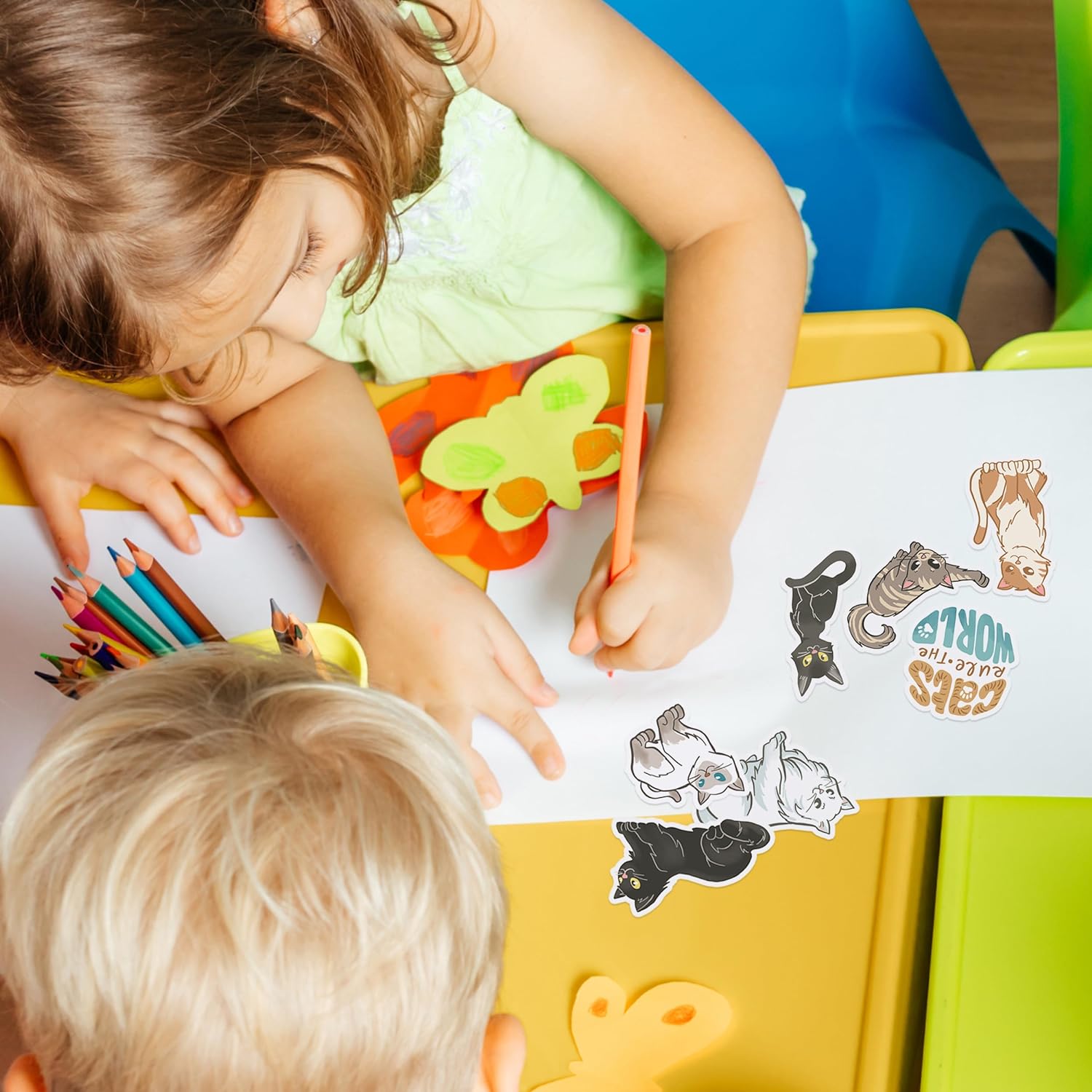 Curious Cat Stickers (24 Pieces)