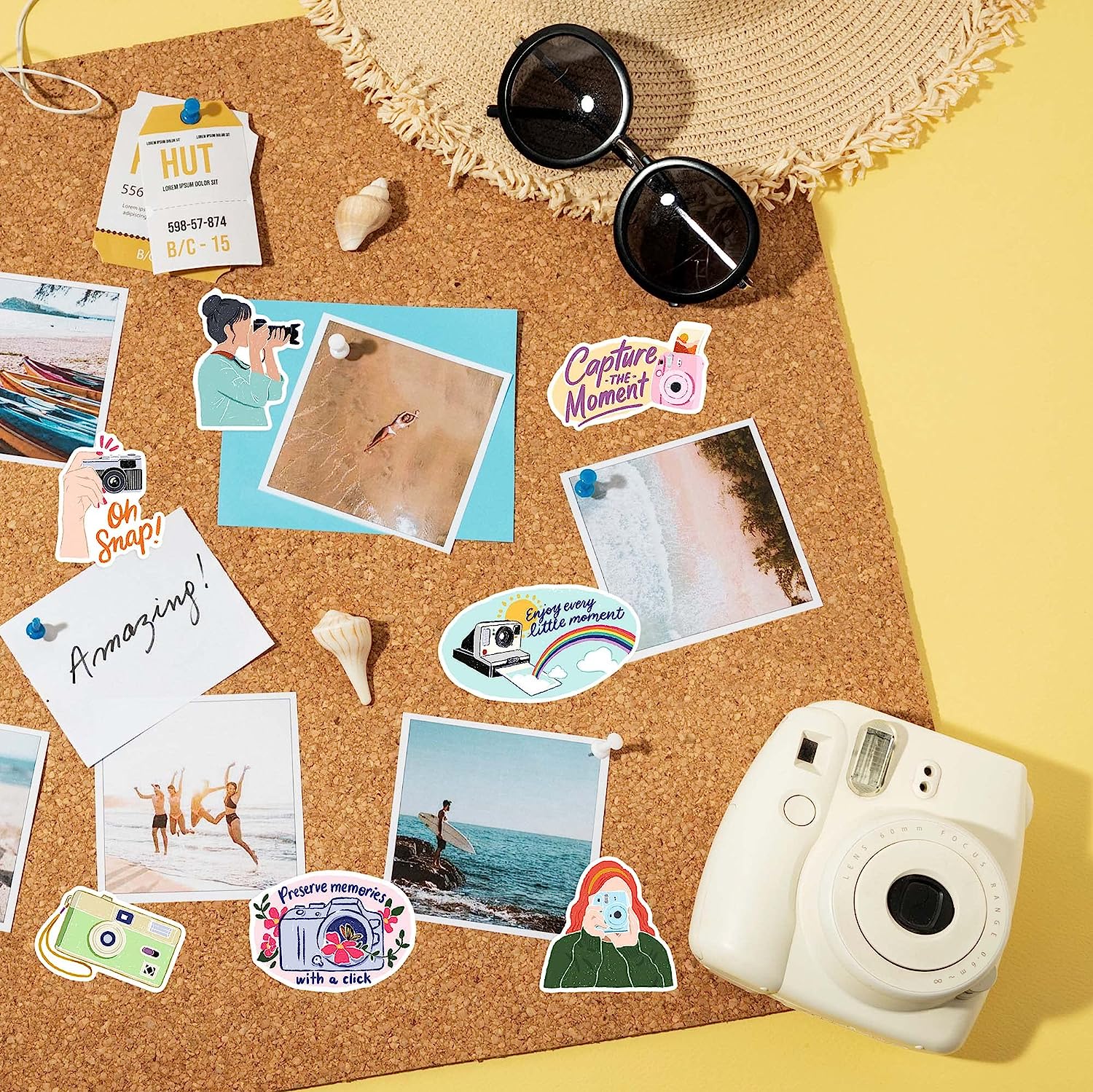 Chic Camera Photography Stickers (27 Pieces)