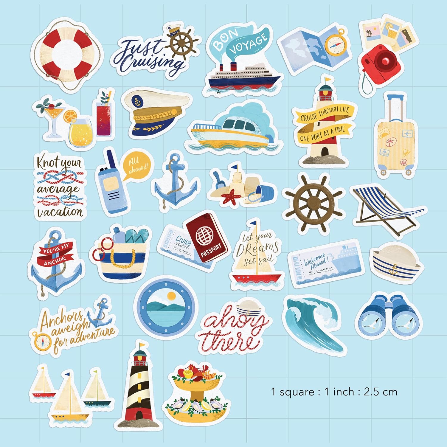 Relaxing Cruise Travel Stickers (30pcs)