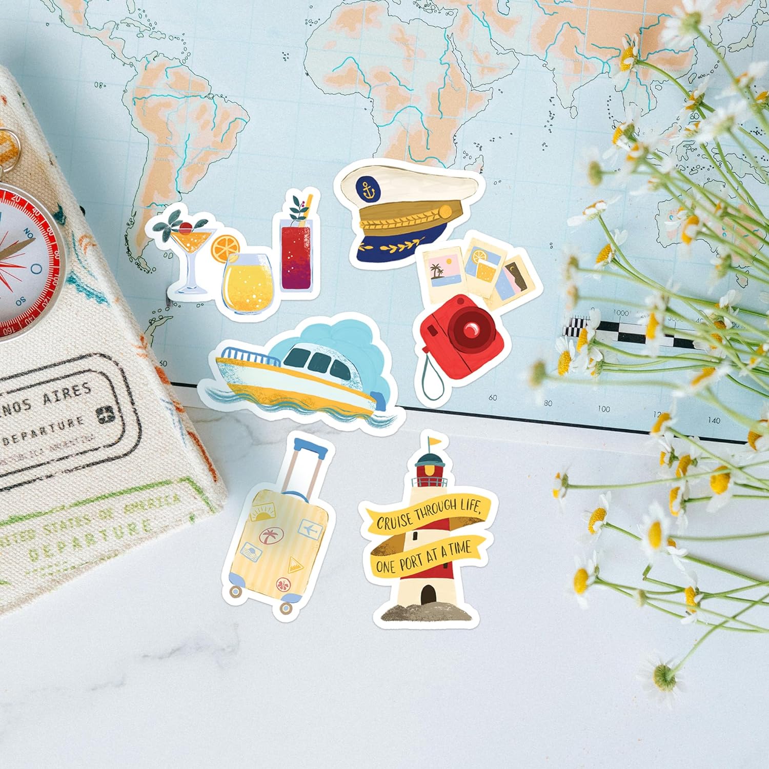 Relaxing Cruise Travel Stickers (30pcs)