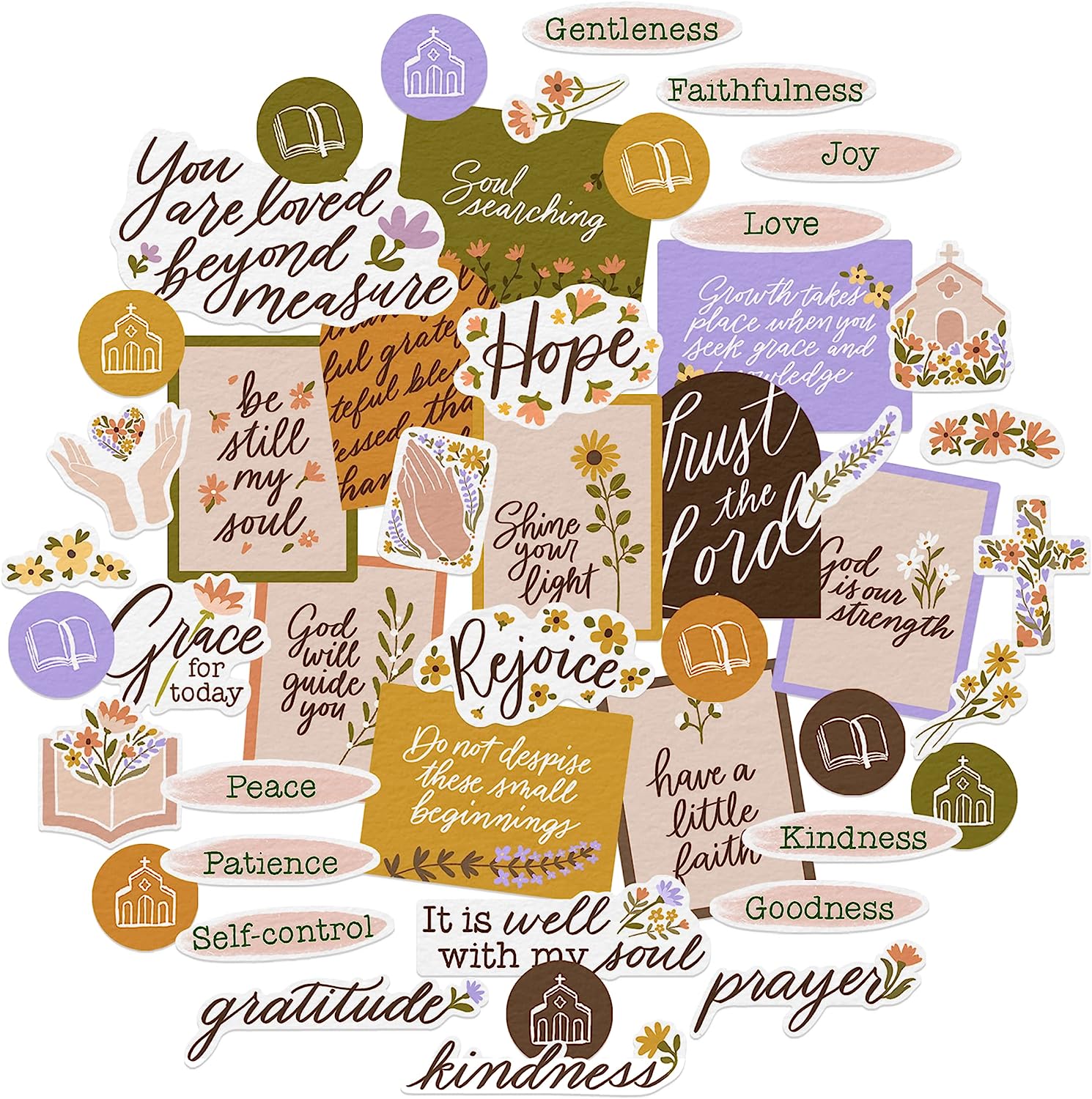Faith and Religious Vision Board Stickers (48 Pieces)