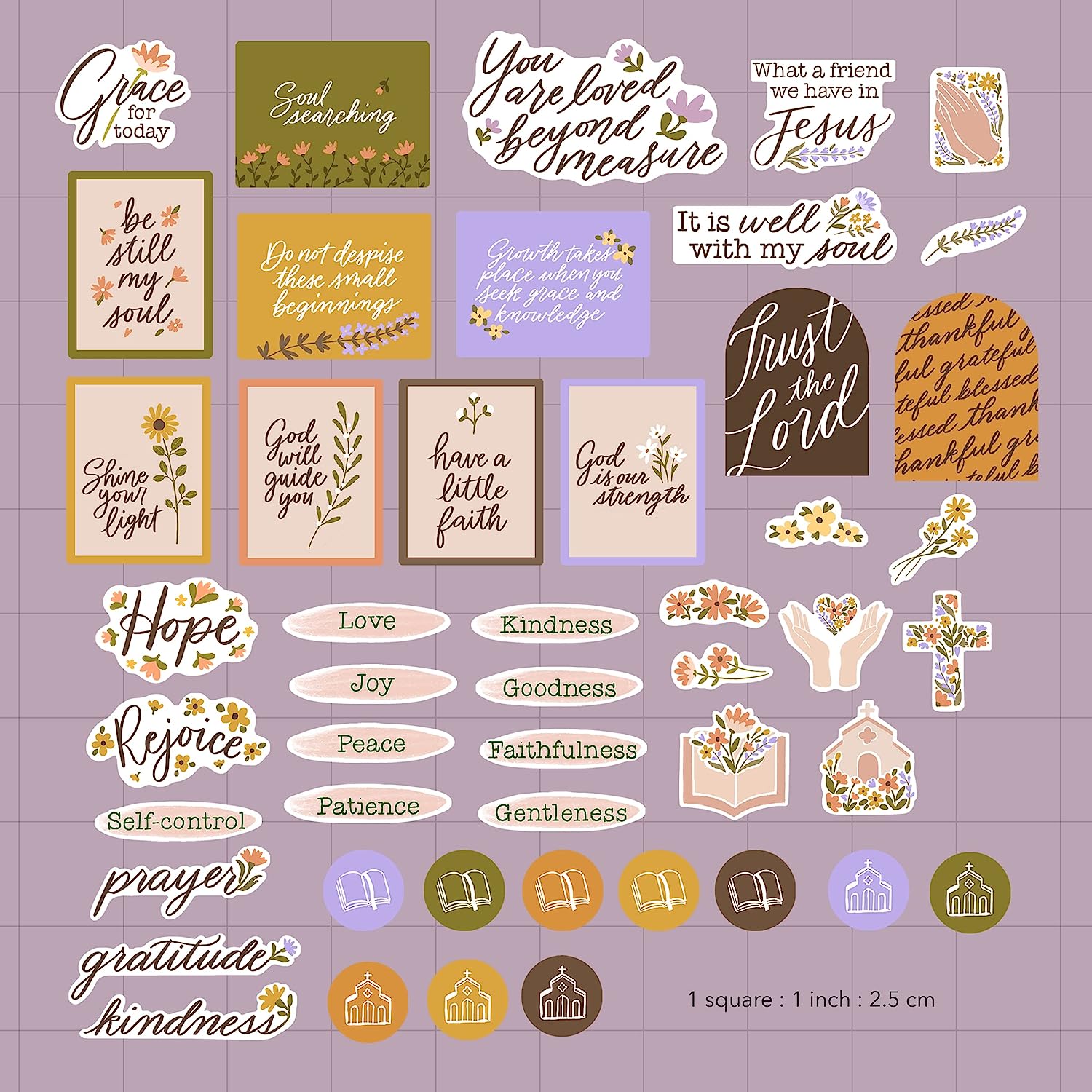 Faith and Religious Vision Board Stickers (48 Pieces)