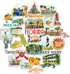 Retro Florida State Stickers (31 Pieces)