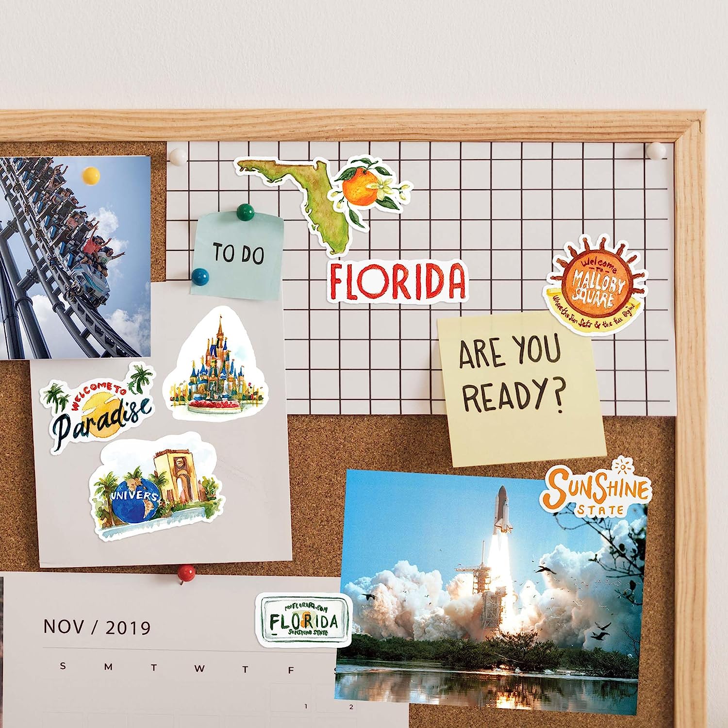 Retro Florida State Stickers (31 Pieces)