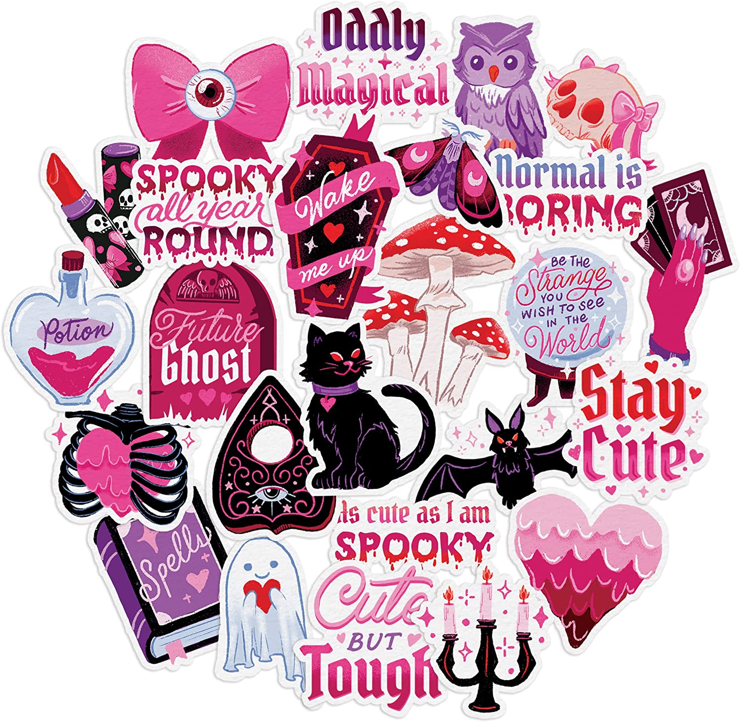 Pastel Cute Gothic Stickers (25 Pieces)
