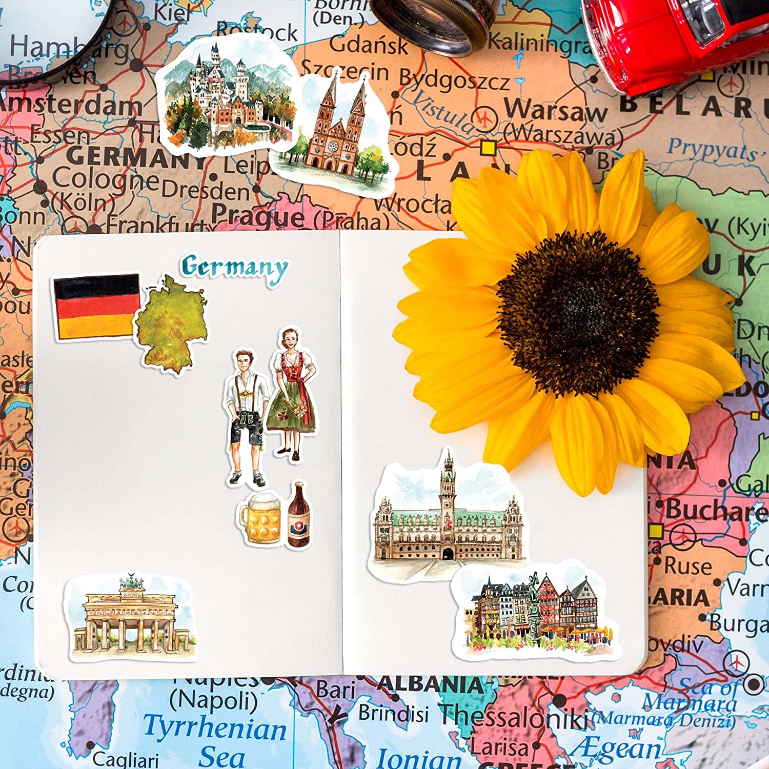 Gorgeous Germany Travel Stickers (29 Pieces)