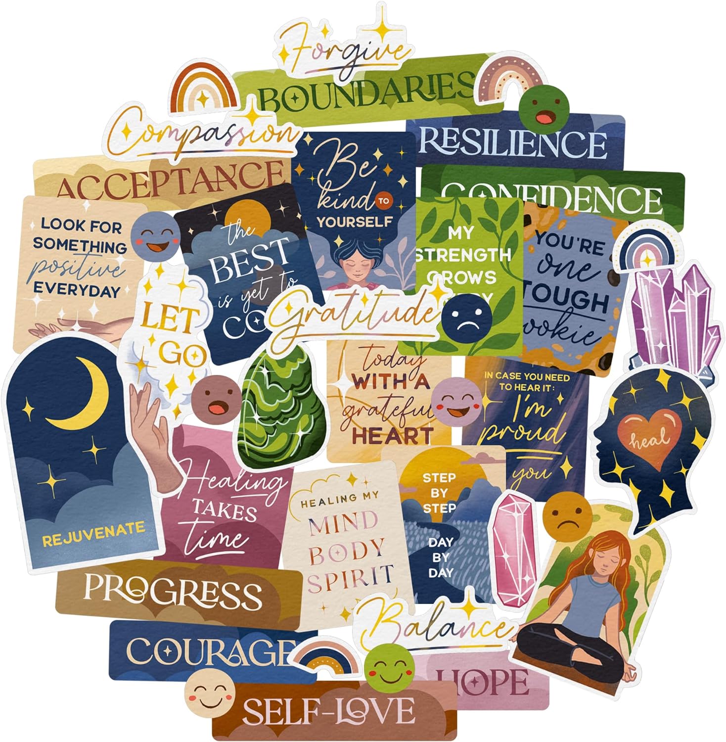 Healing Journey Vision Board Stickers (41 Pieces)