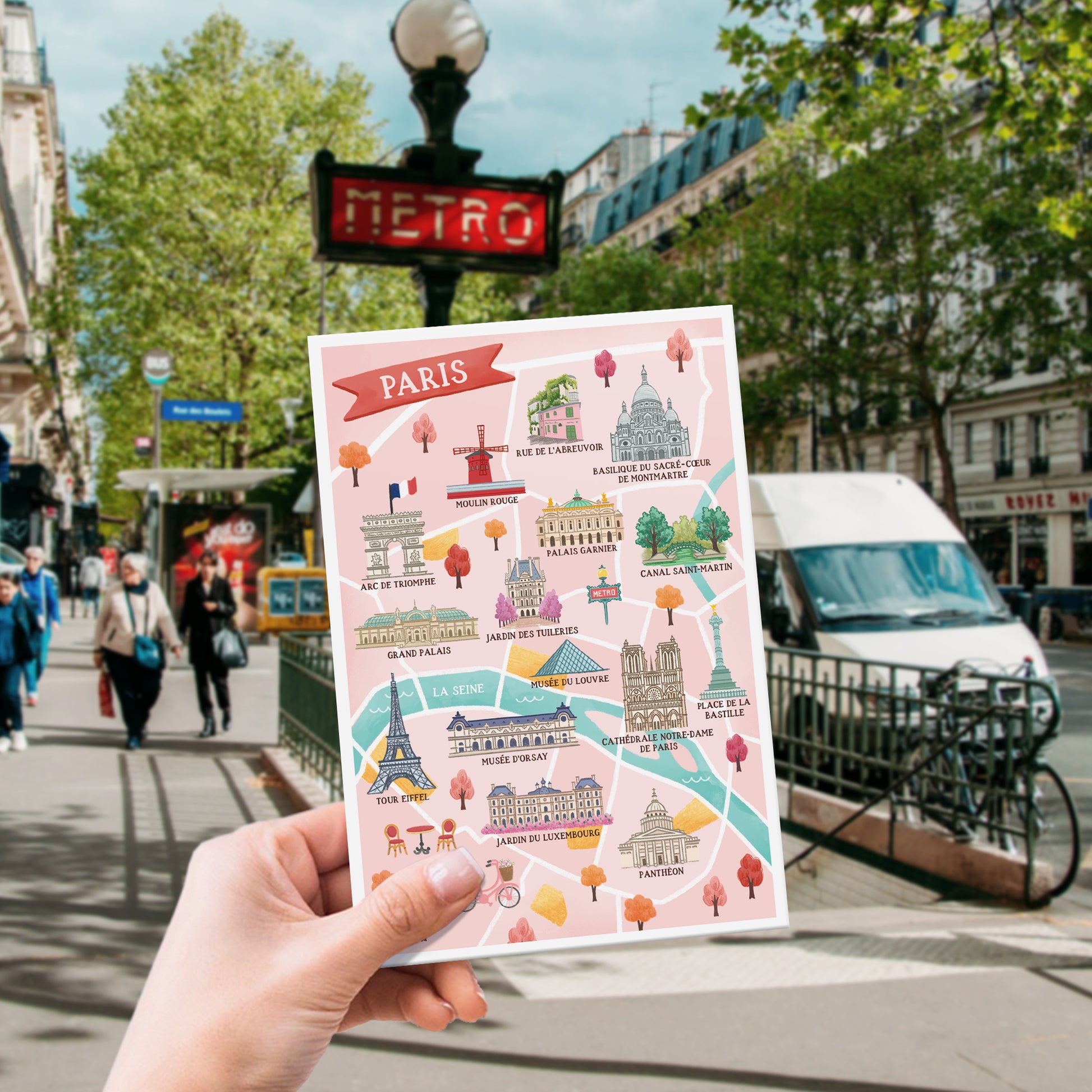 Paris Travel Postcards 4"x6", 12 Pcs, 4 Designs