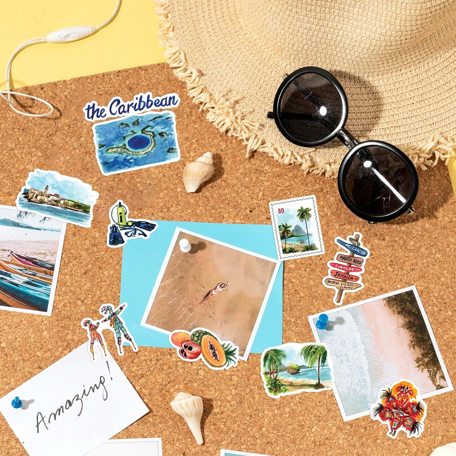 Caribbean Paradise Travel Stickers (31pcs)
