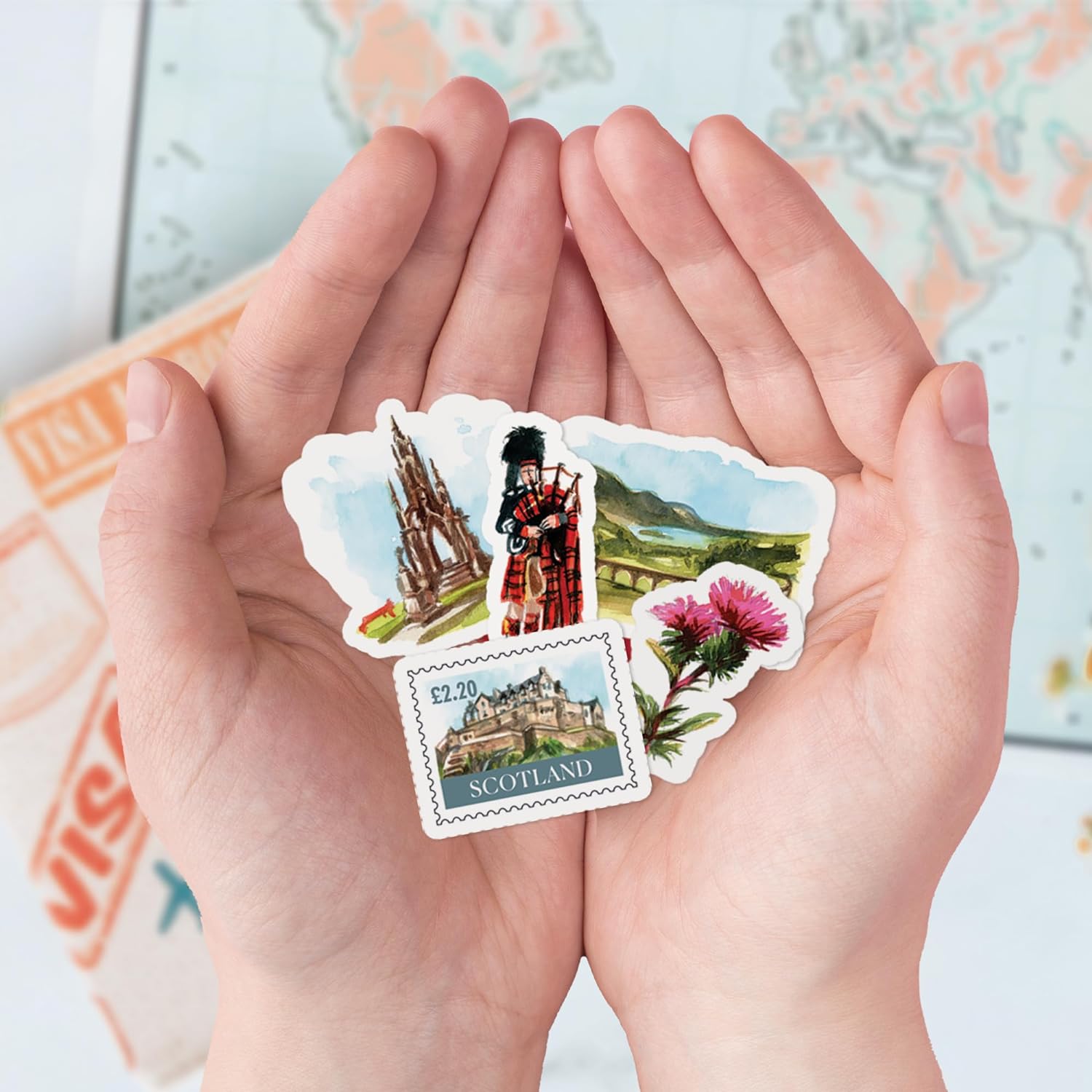 Majestic Scotland Travel Stickers (30pcs)