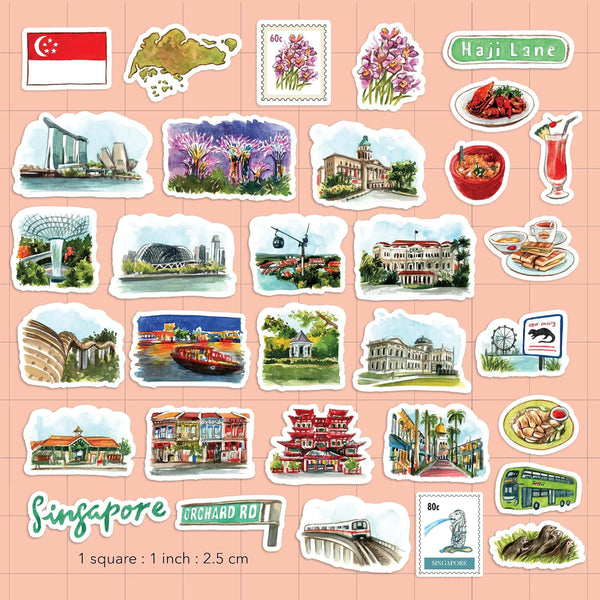 Sunny Singapore Travel Stickers (32pcs)