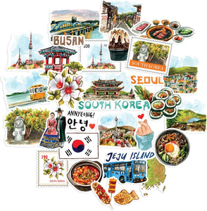 Scenic South Korea Travel Stickers (30pcs)
