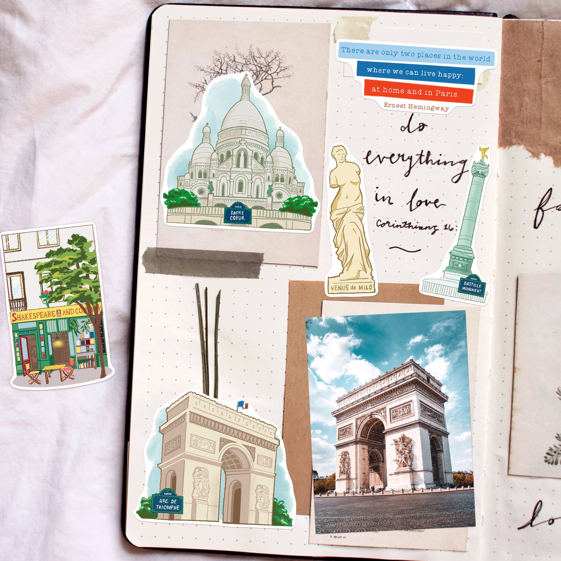 Passionate Paris Large Size Travel Stickers (25pcs)