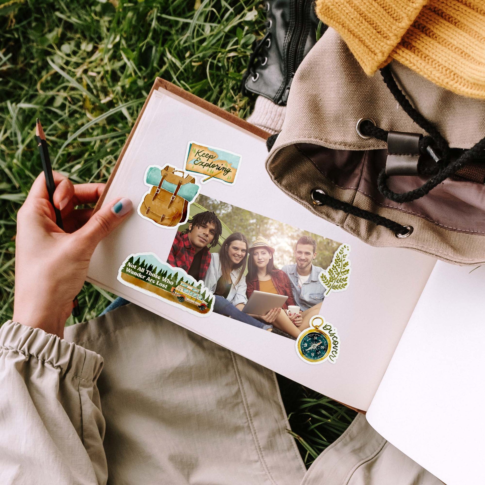 Summer Outdoorsy Adventure Camping Stickers (29 Pieces)