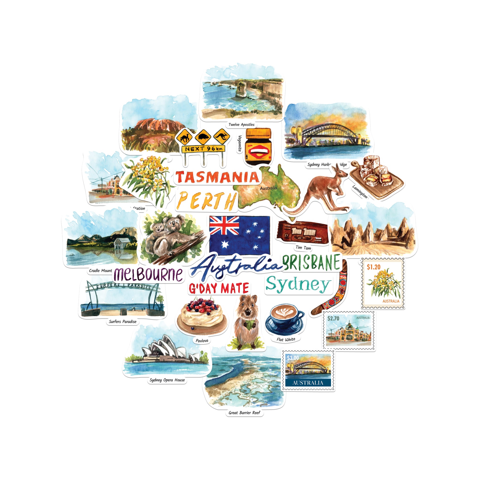 Outback Australia Statement Stickers (32pcs)