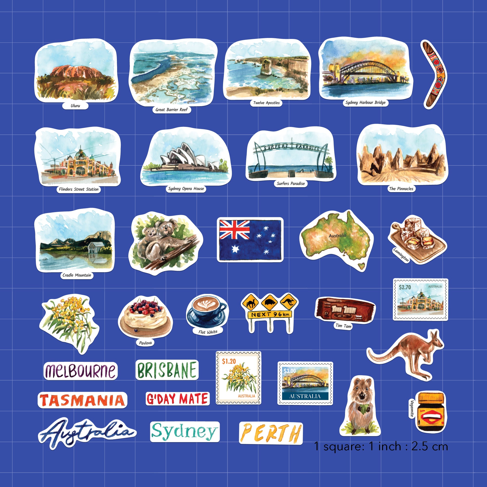 Outback Australia Statement Stickers (32pcs)