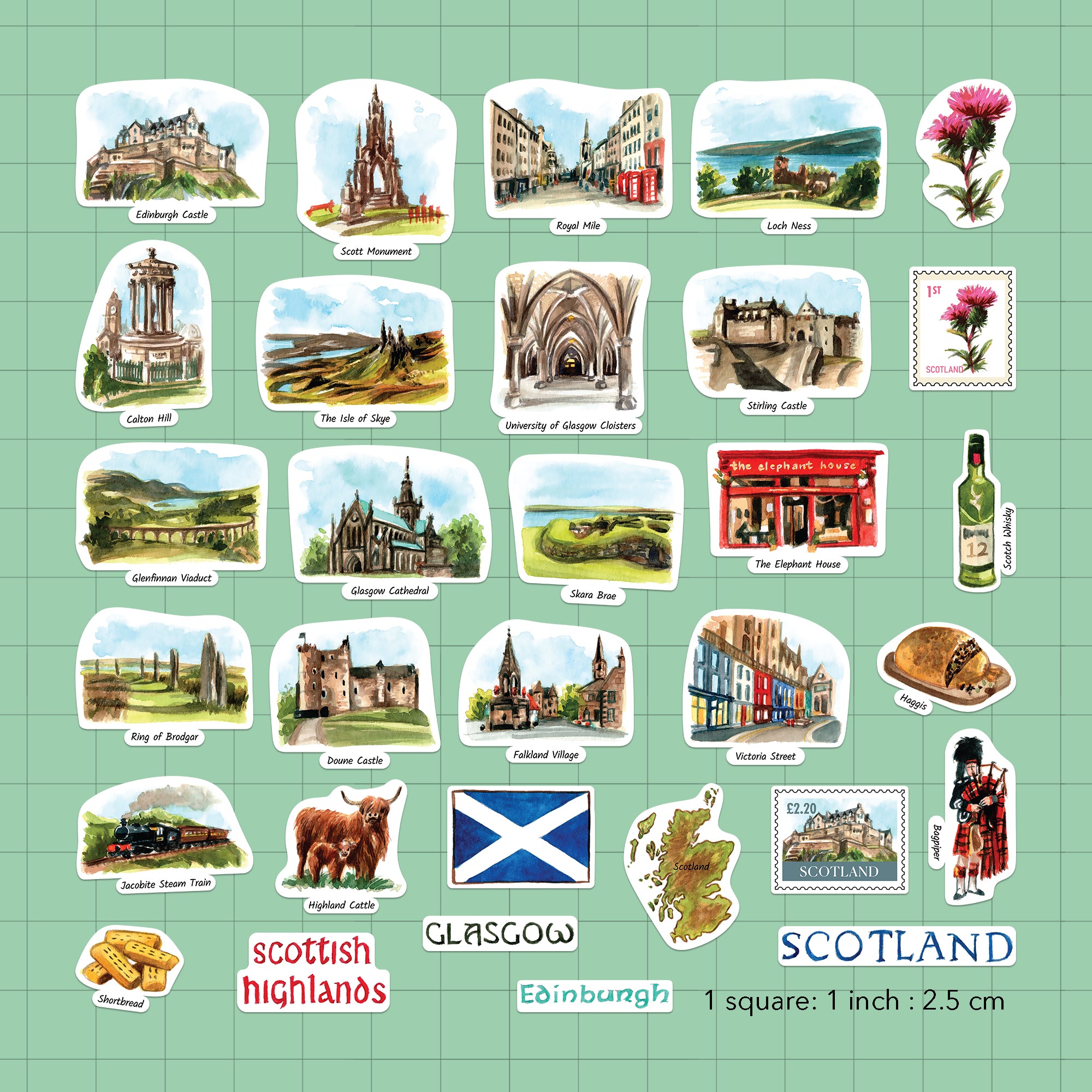Spectacular Scotland Statement Stickers (31pcs)