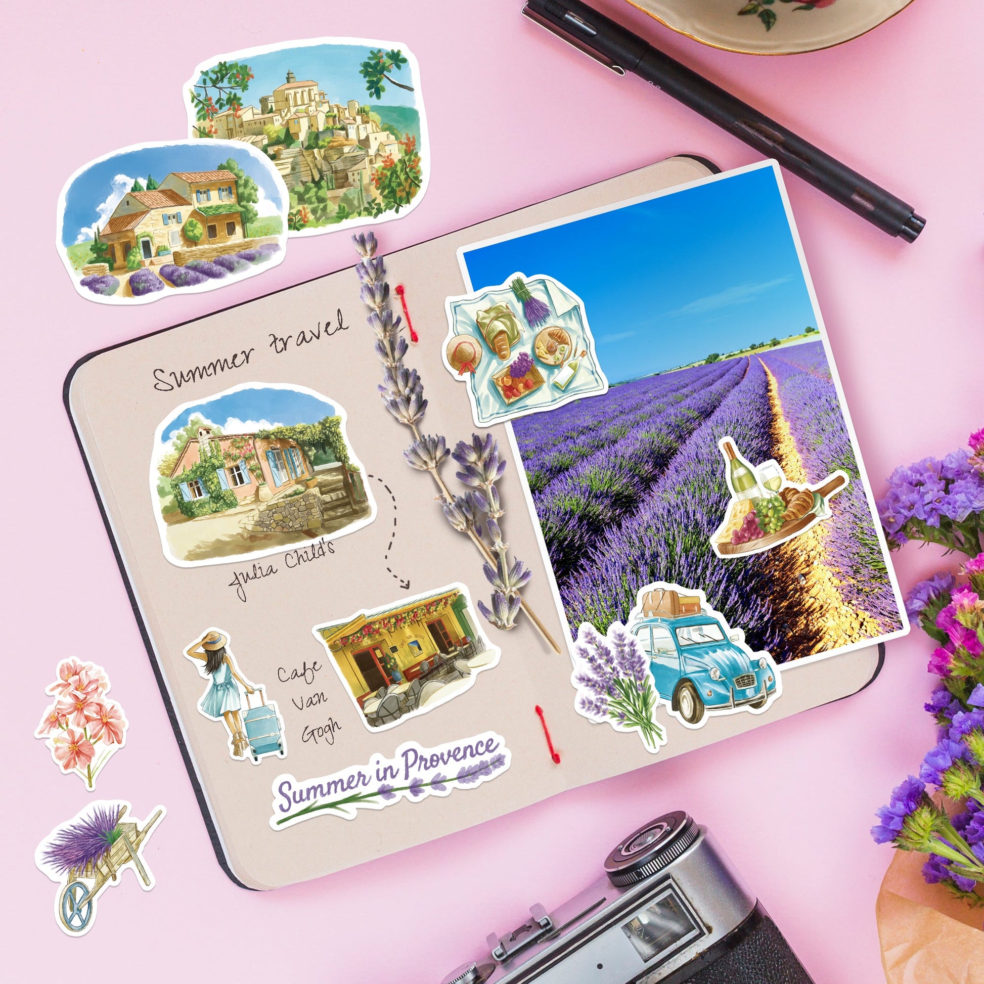 Summer in Provence Travel Stickers (28pcs)