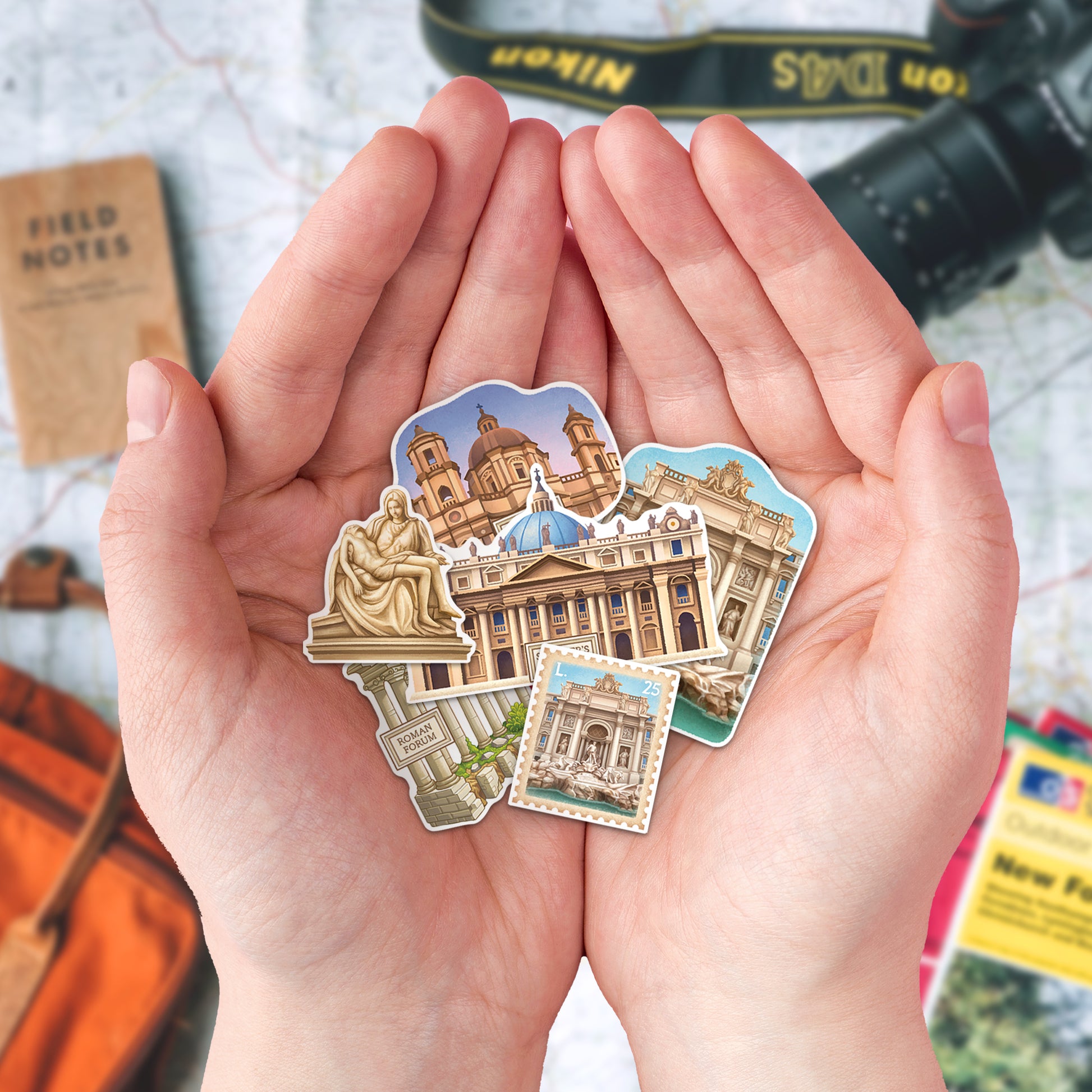 Historical Rome Travel Stickers (28pcs)