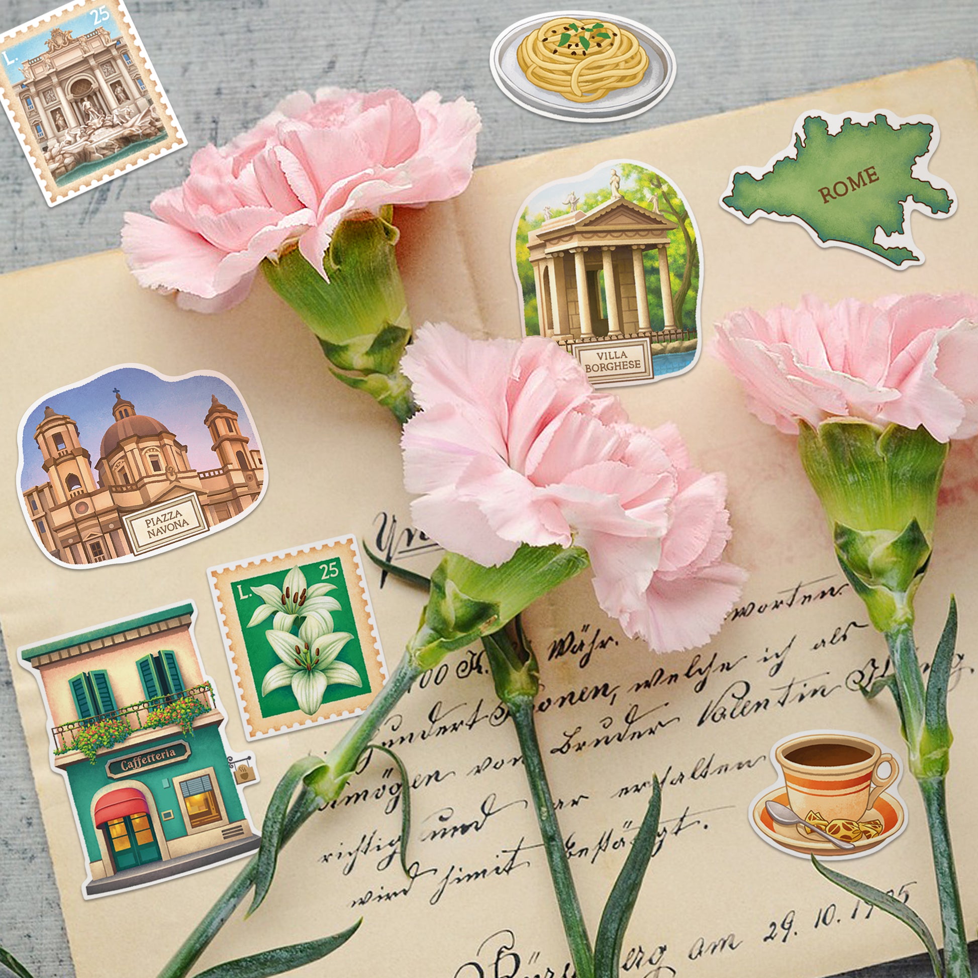 Historical Rome Travel Stickers (28pcs)