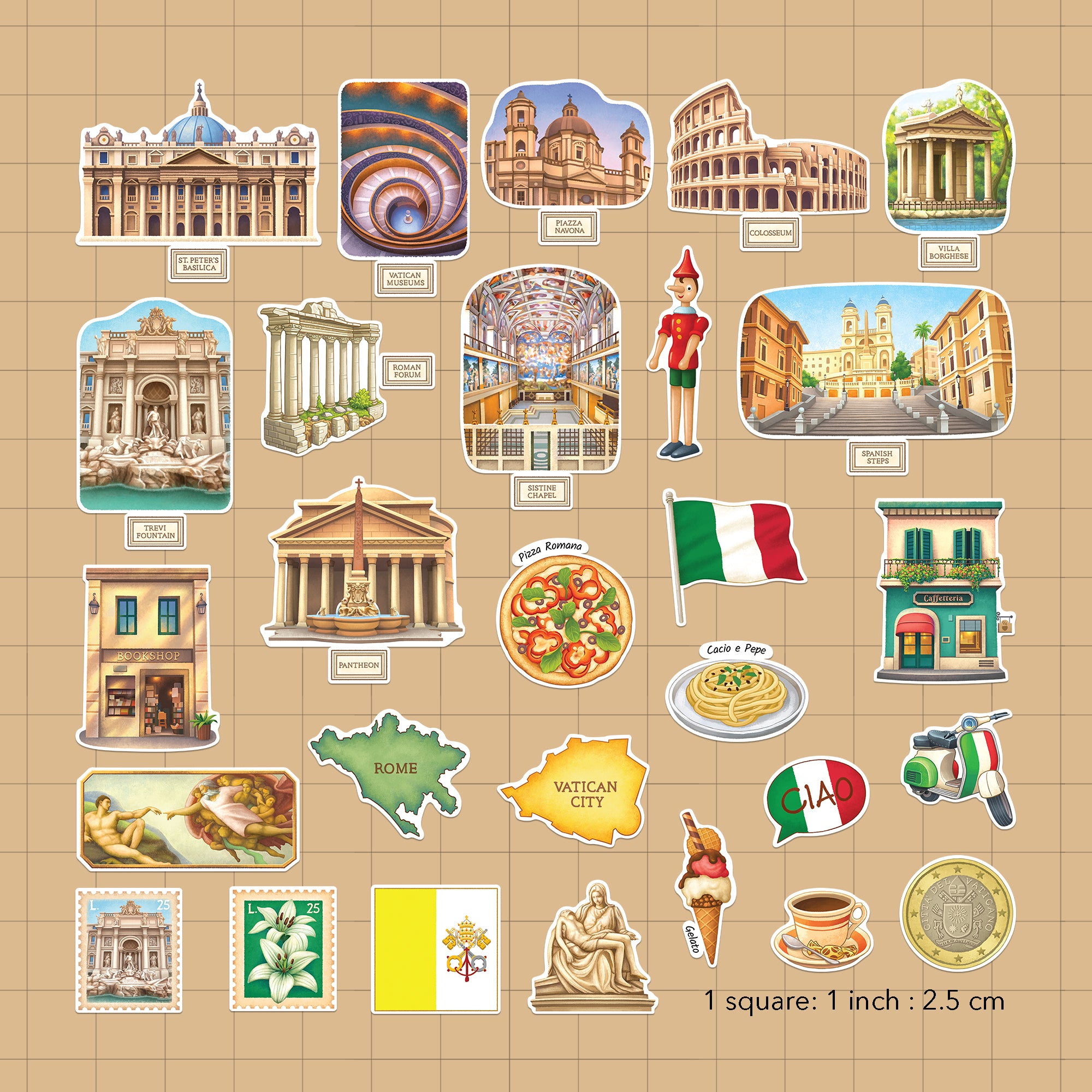 Historical Rome Statement Stickers (28pcs)