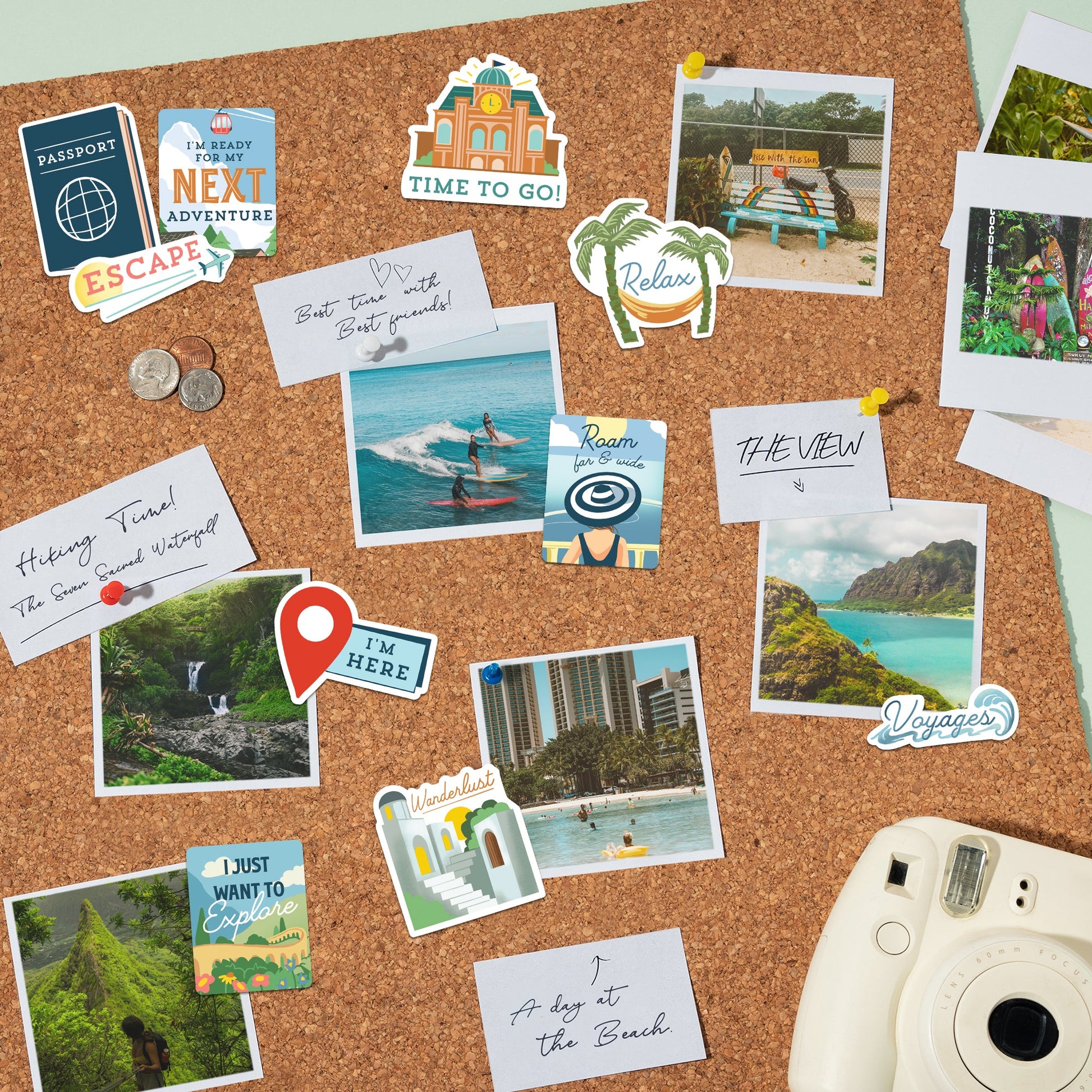 Wanderlust Dreamscape Travel Vision Board Stickers (30pcs)