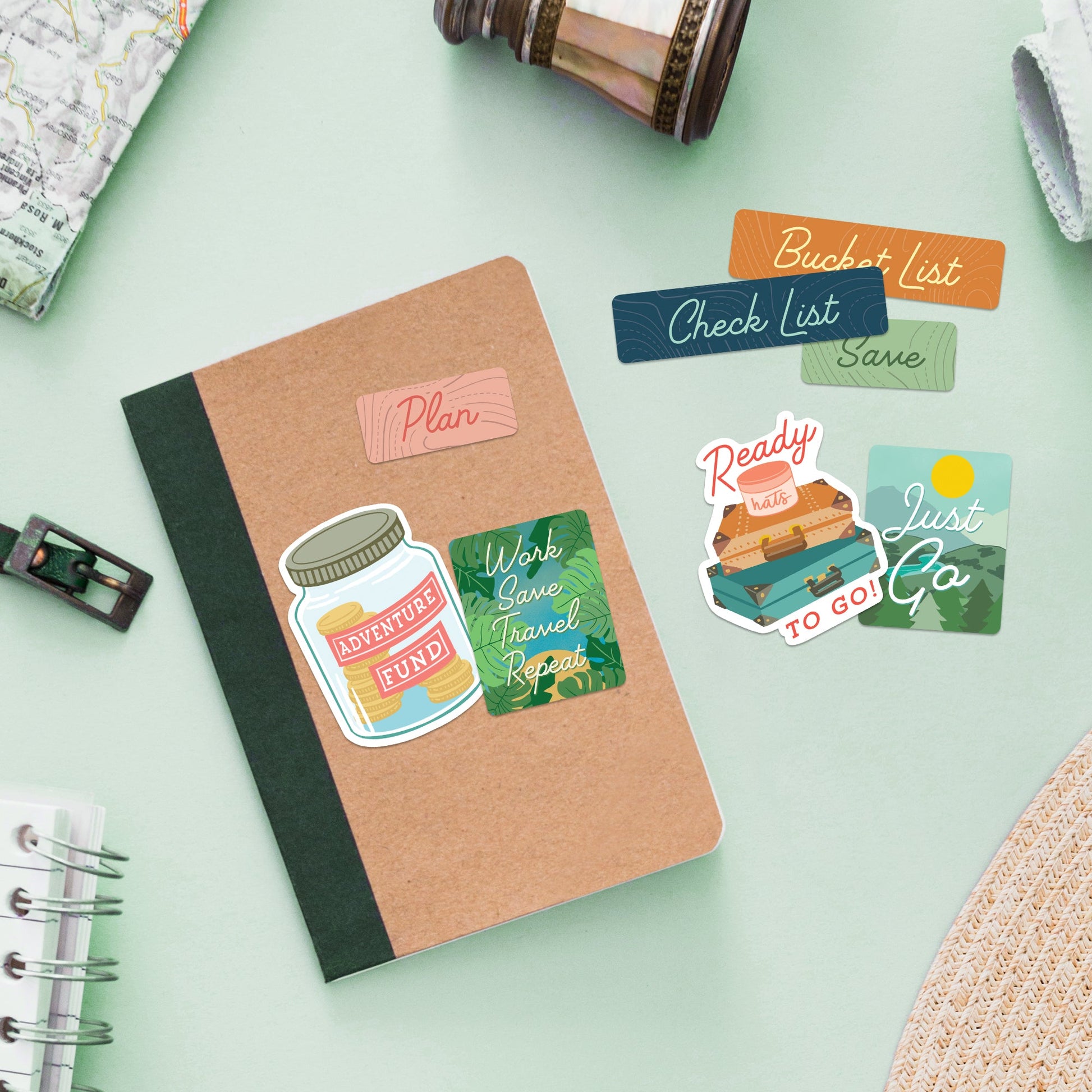 Wanderlust Dreamscape Travel Vision Board Stickers (30pcs)