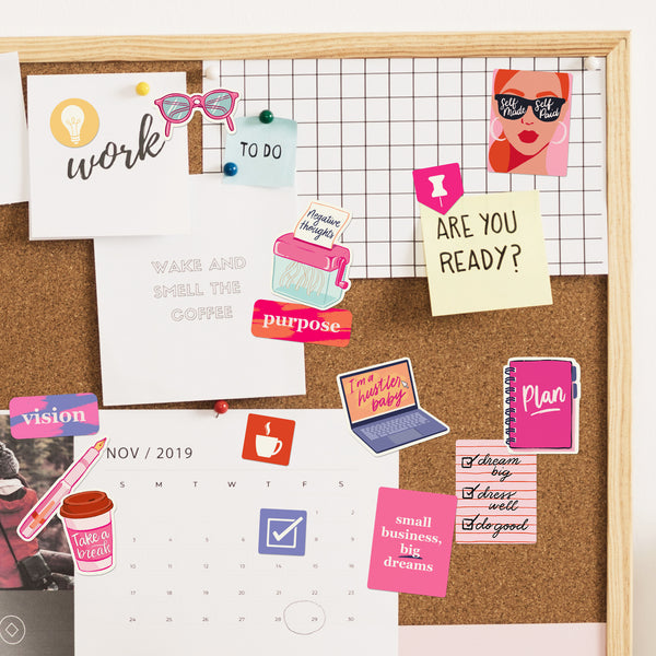 Boss Lady Entrepreneur Vision Board Stickers (35pcs)