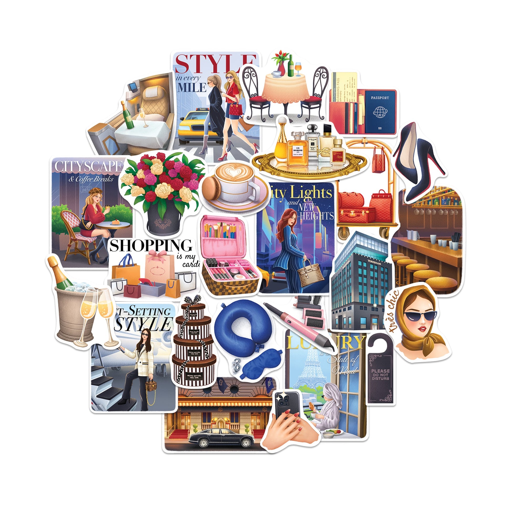 Posh City Girl Travel Stickers (25pcs)