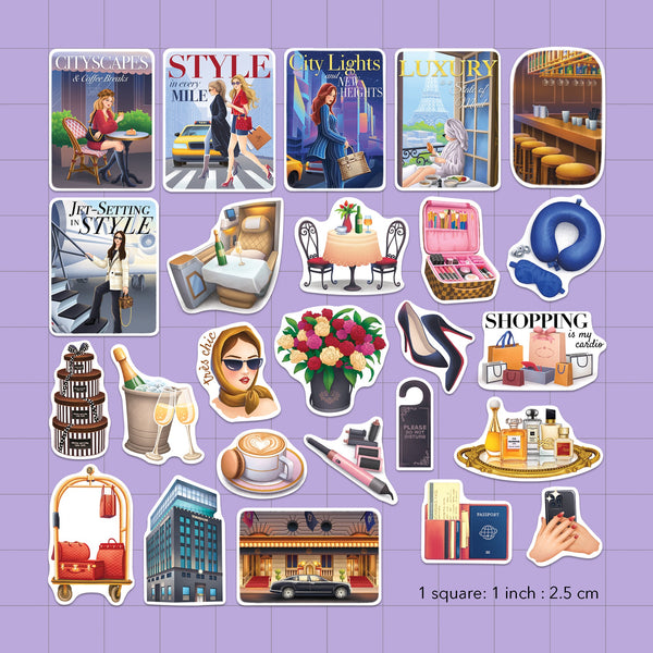 Posh City Girl Travel Stickers (25pcs)