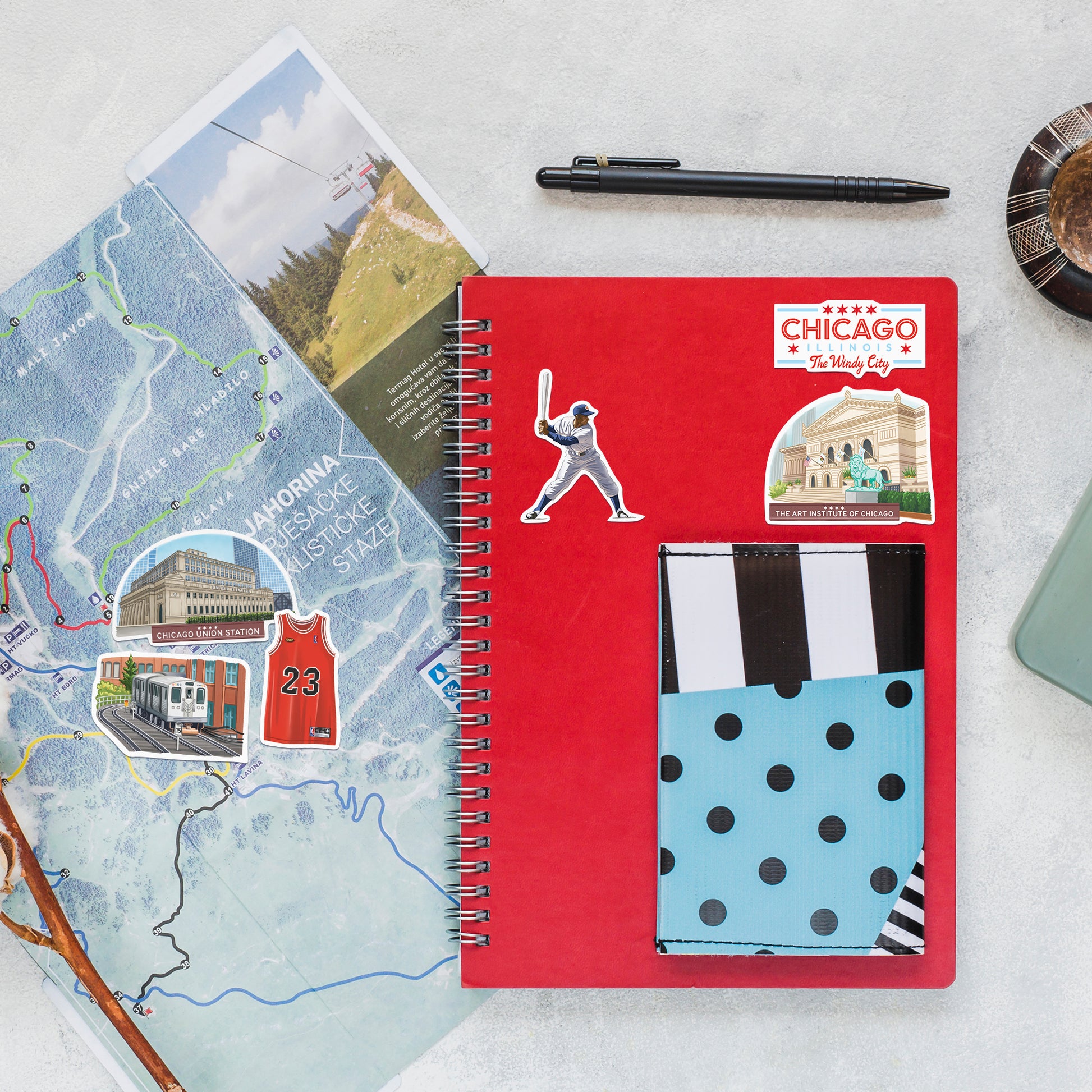 Windy Chicago Travel Stickers (28pcs)