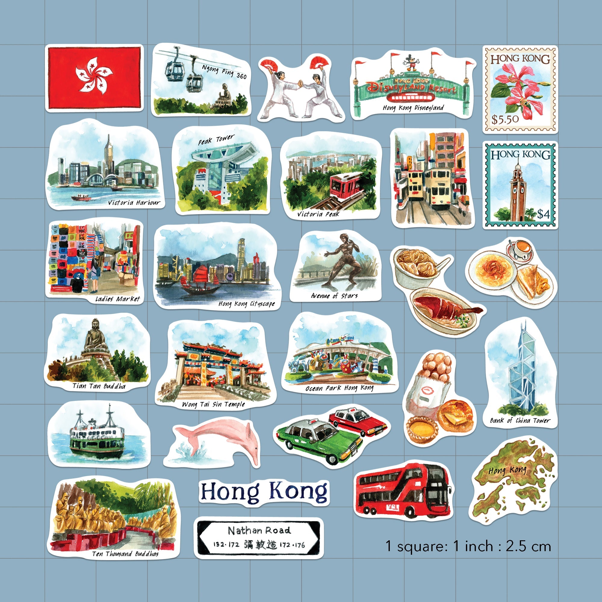 Cosmopolitan Hong Kong Travel Stickers (28pcs)