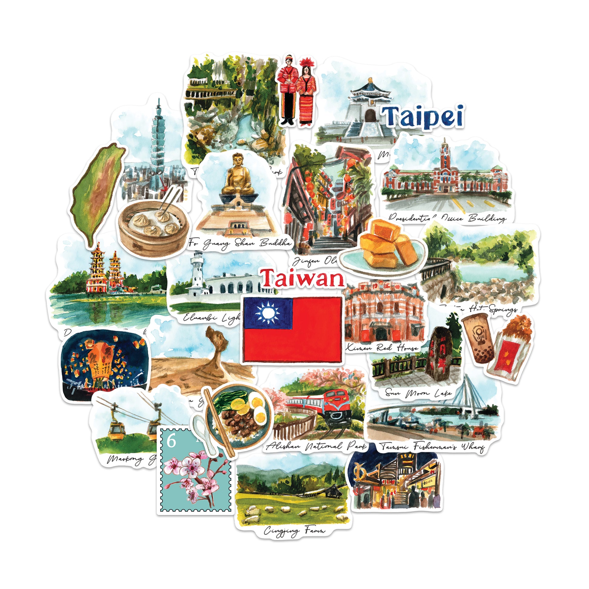 Timeless Taiwan Travel Stickers (28pcs)