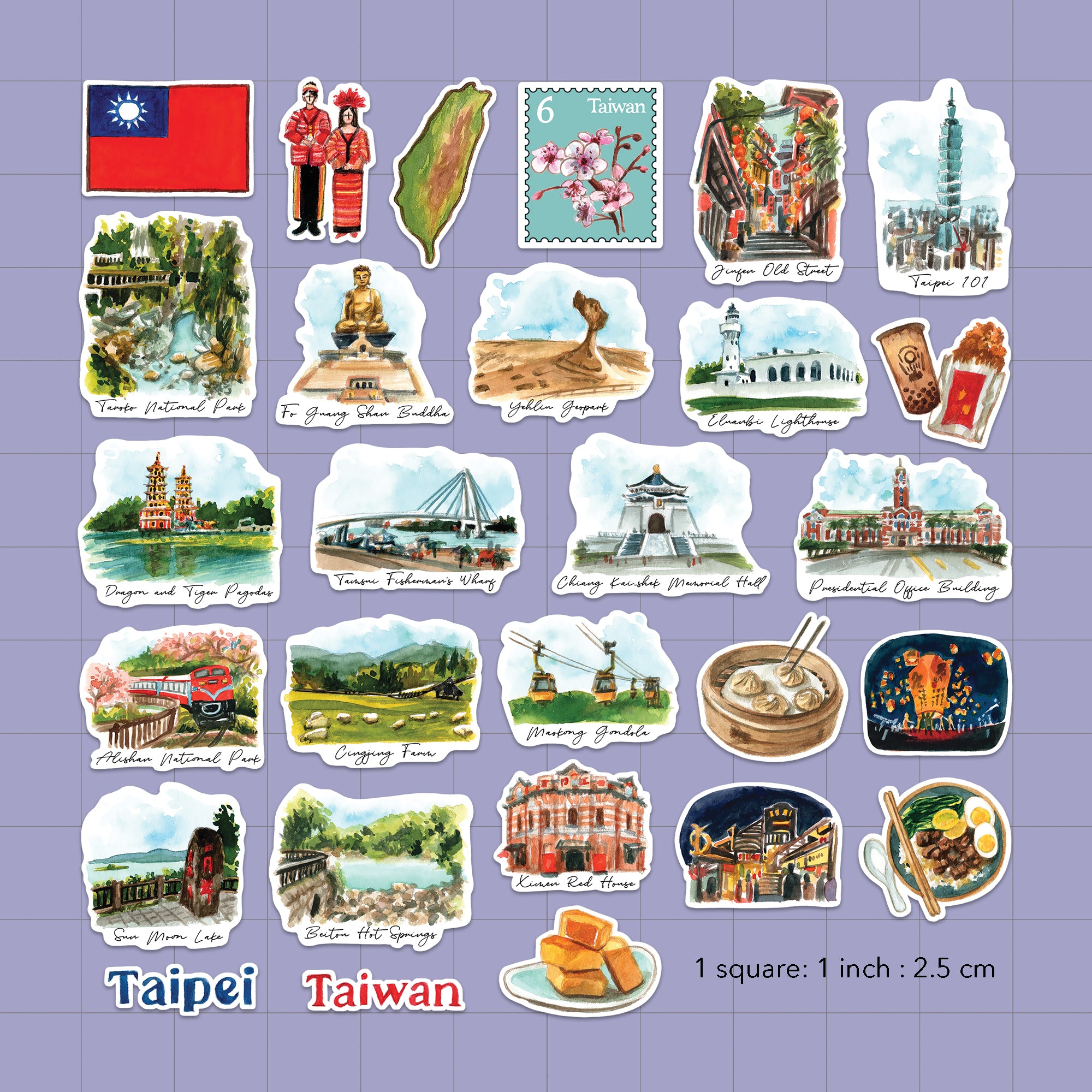 Timeless Taiwan Travel Stickers (28pcs)