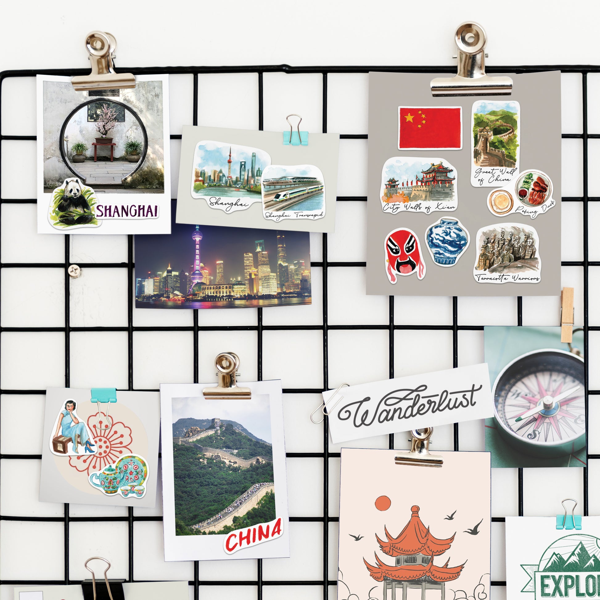 Ancient China Travel Stickers (28pcs)