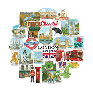 Bustling London Travel Stickers (28pcs)