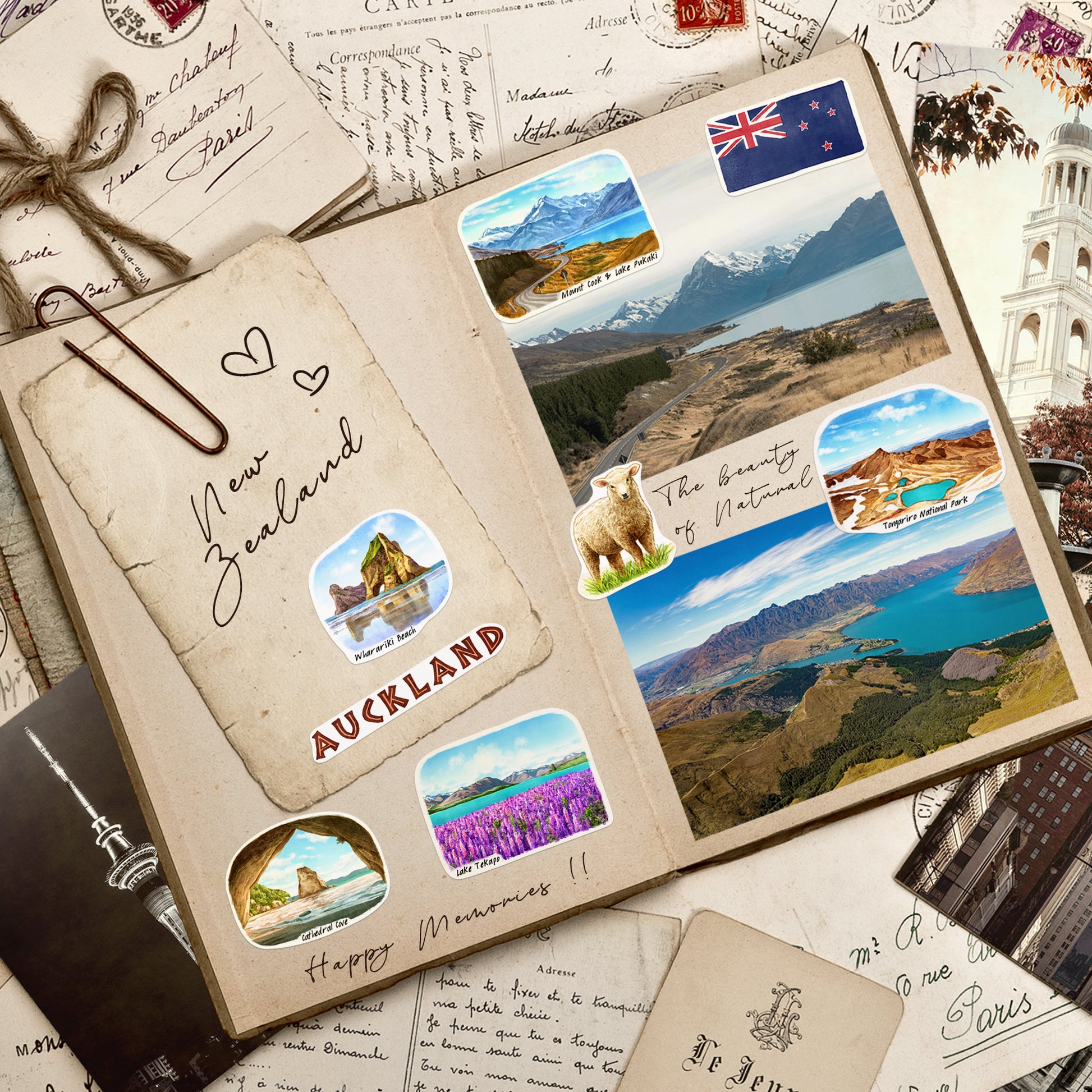 Tranquil New Zealand Travel Stickers (28pcs)