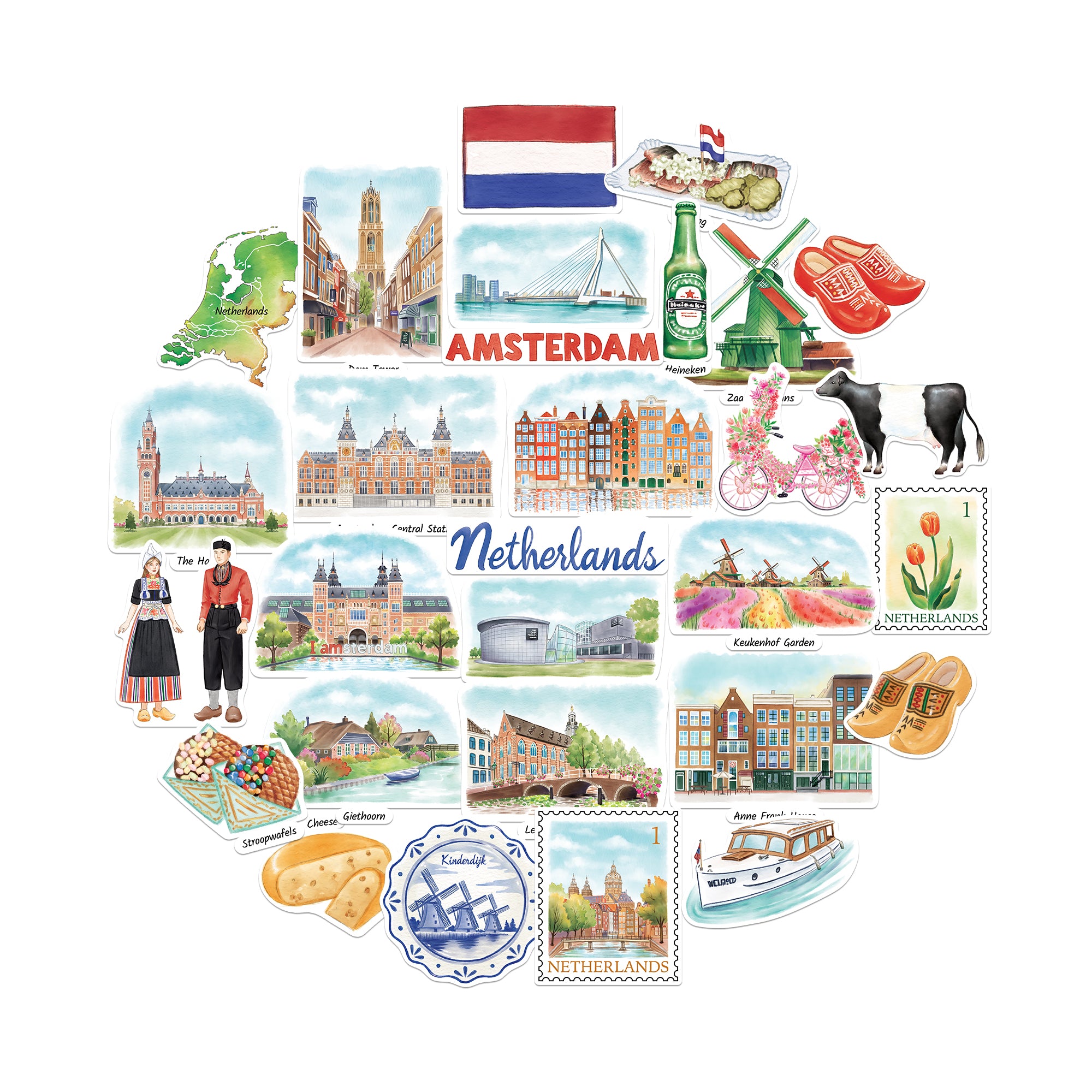 Artistic Netherlands Statement Stickers (29pcs)