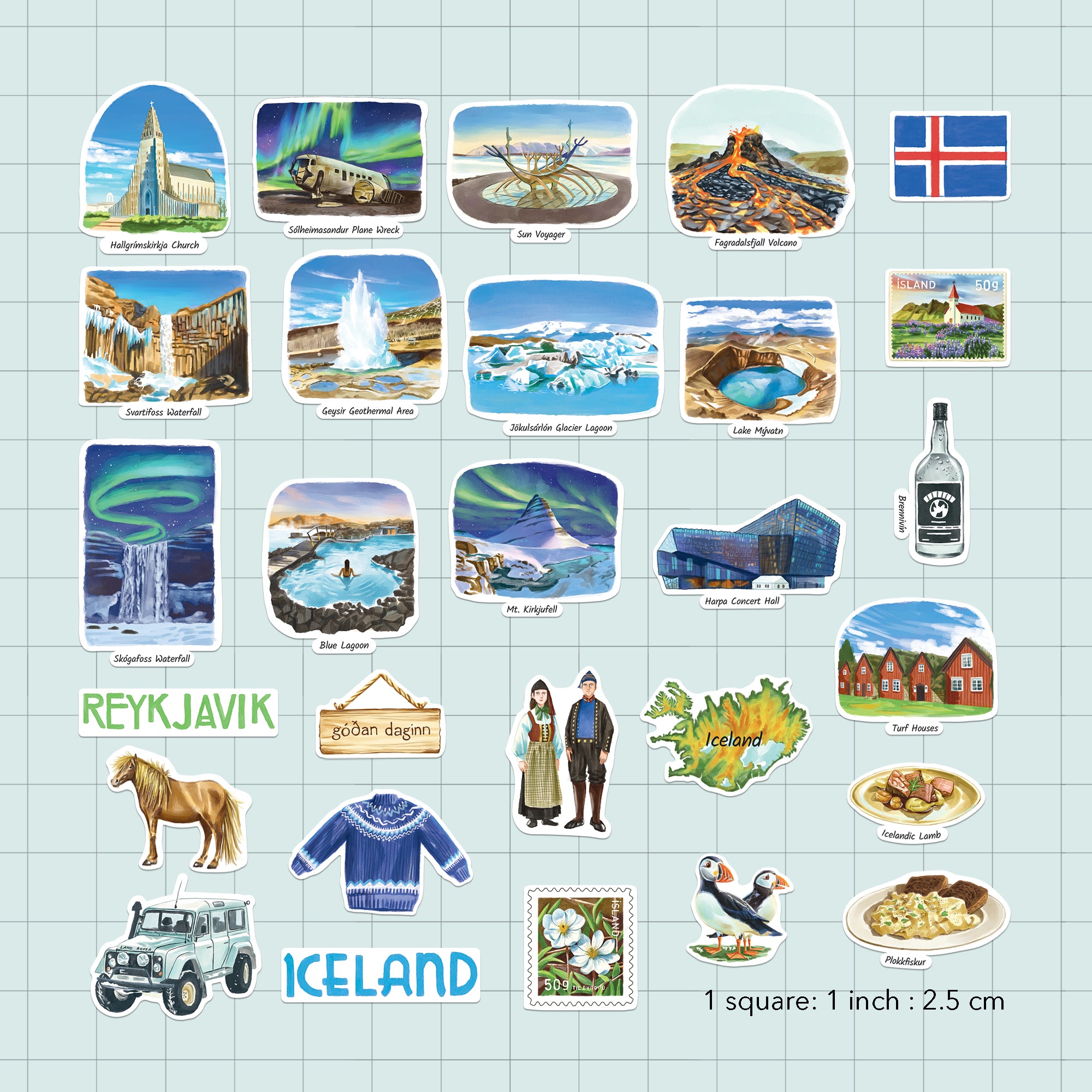 Magical Iceland Statement Stickers (28pcs)