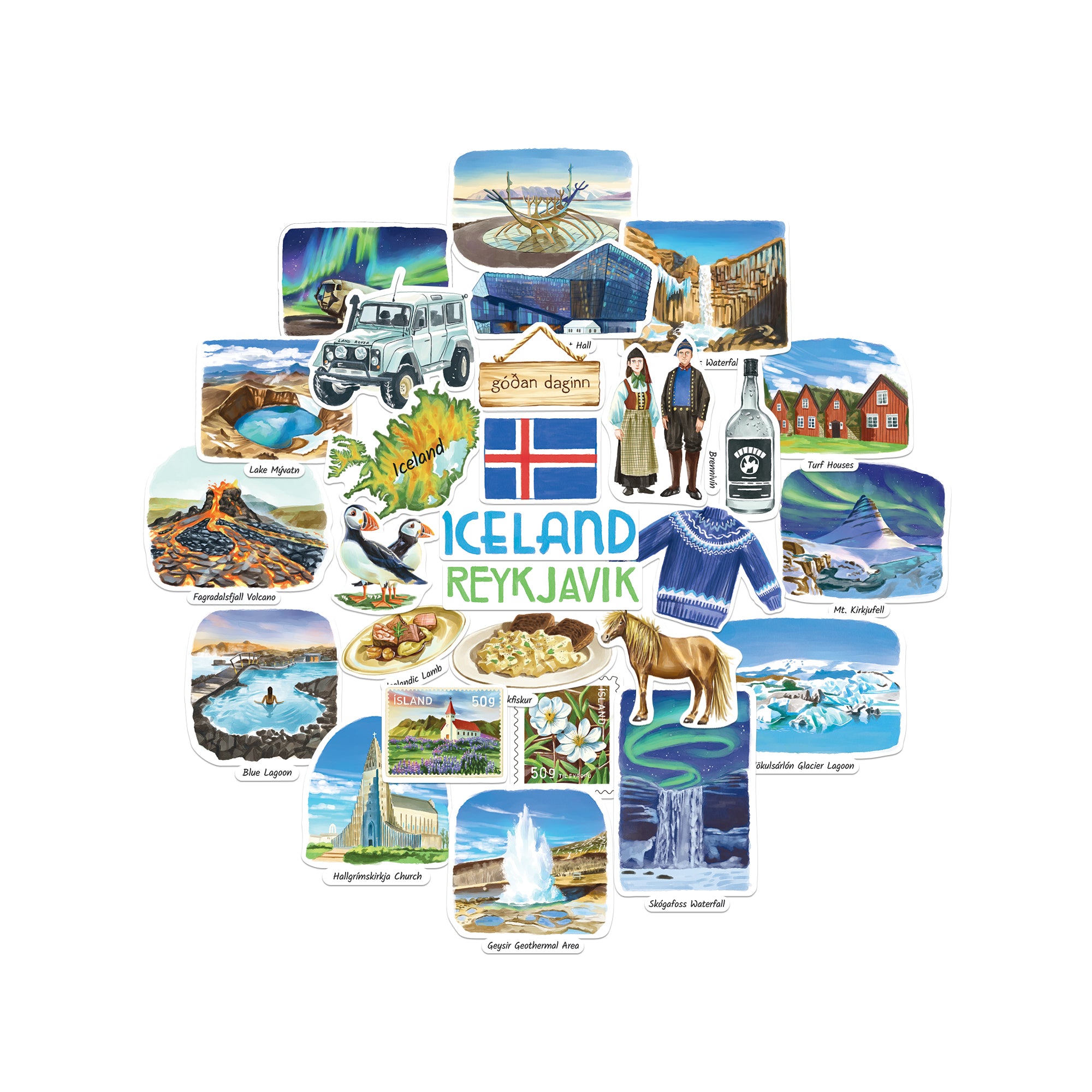 Magical Iceland Statement Stickers (28pcs)