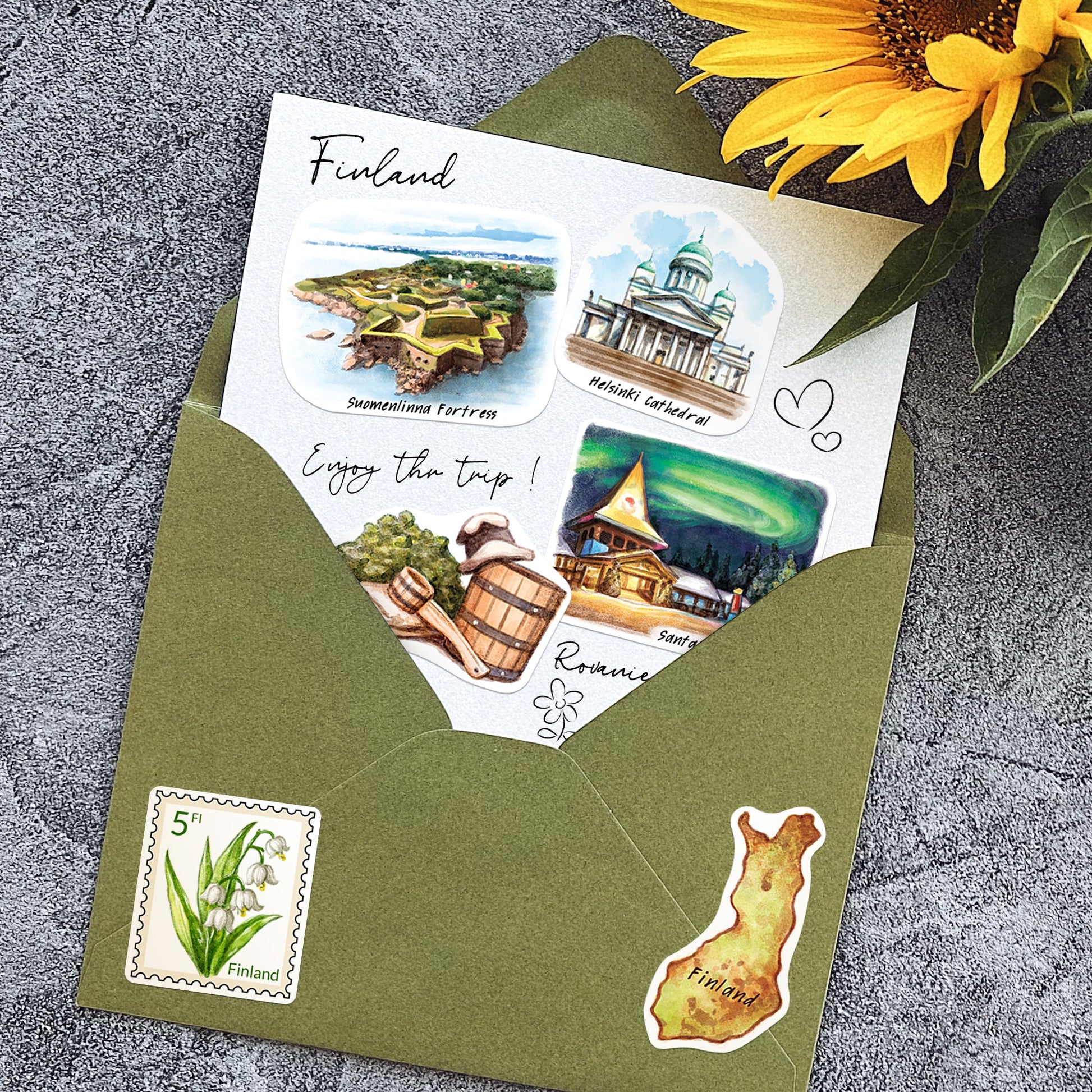 Arctic Finland Travel Stickers (28pcs)