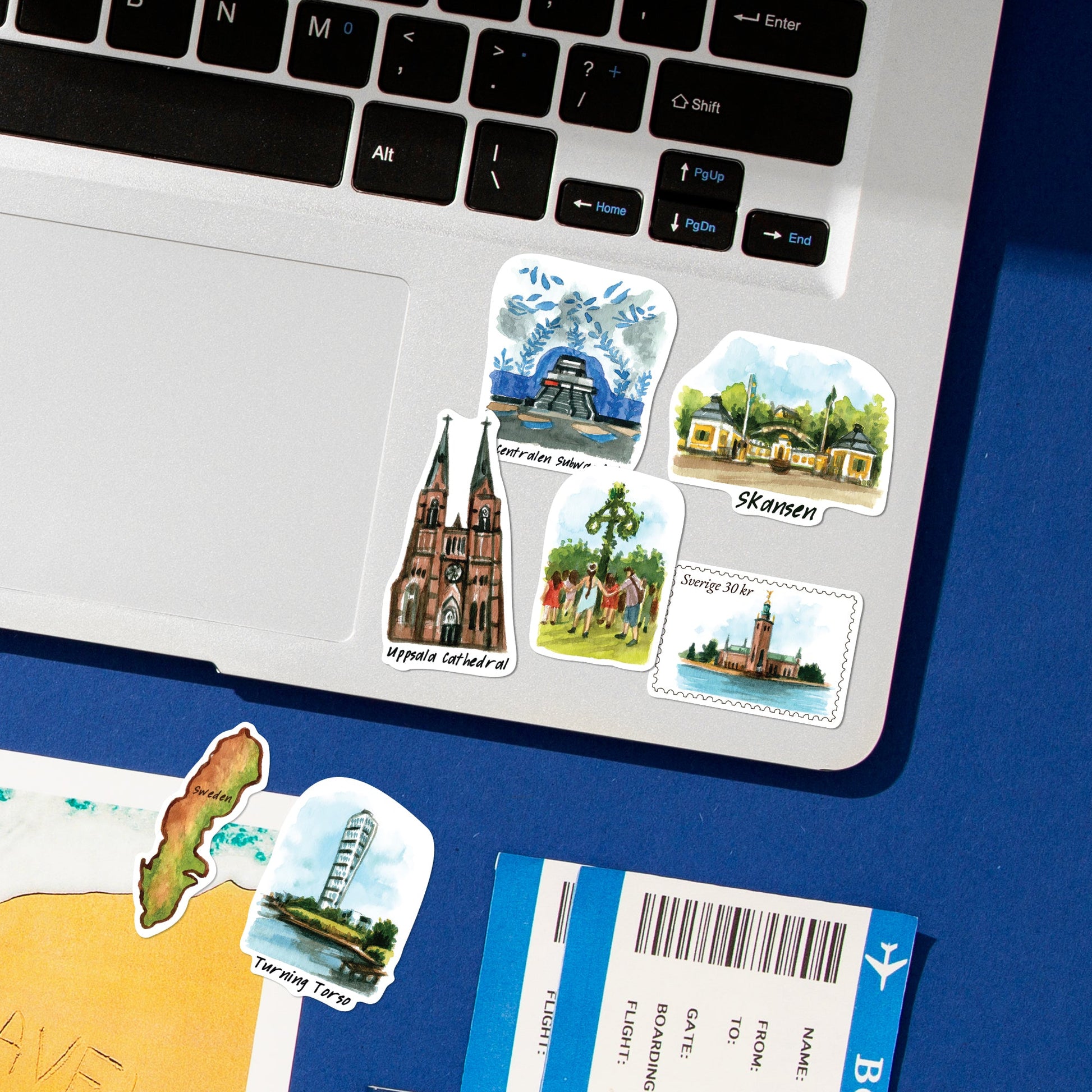 Stylish Sweden Travel Stickers (28pcs)