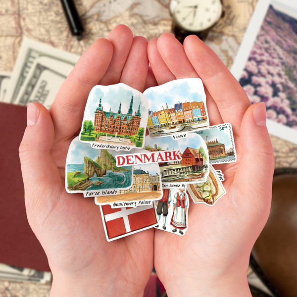 Delightful Denmark Travel Stickers (28pcs)