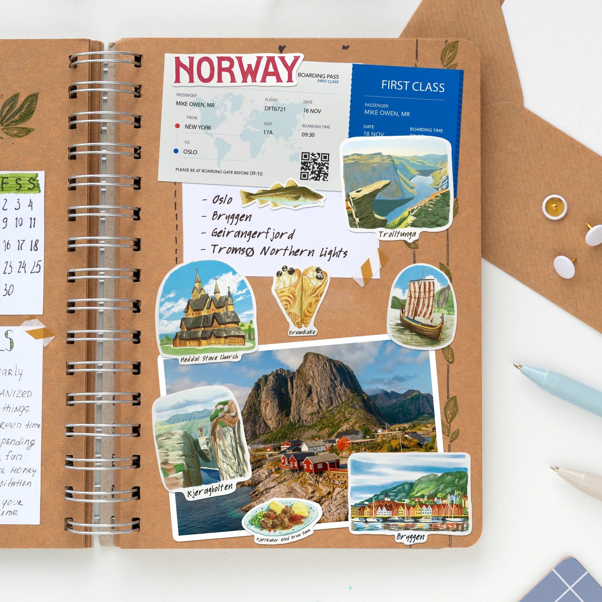 Nordic Norway Travel Stickers (28pcs)