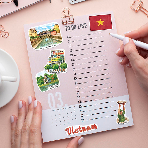 Vibrant Vietnam Travel Stickers (28pcs)