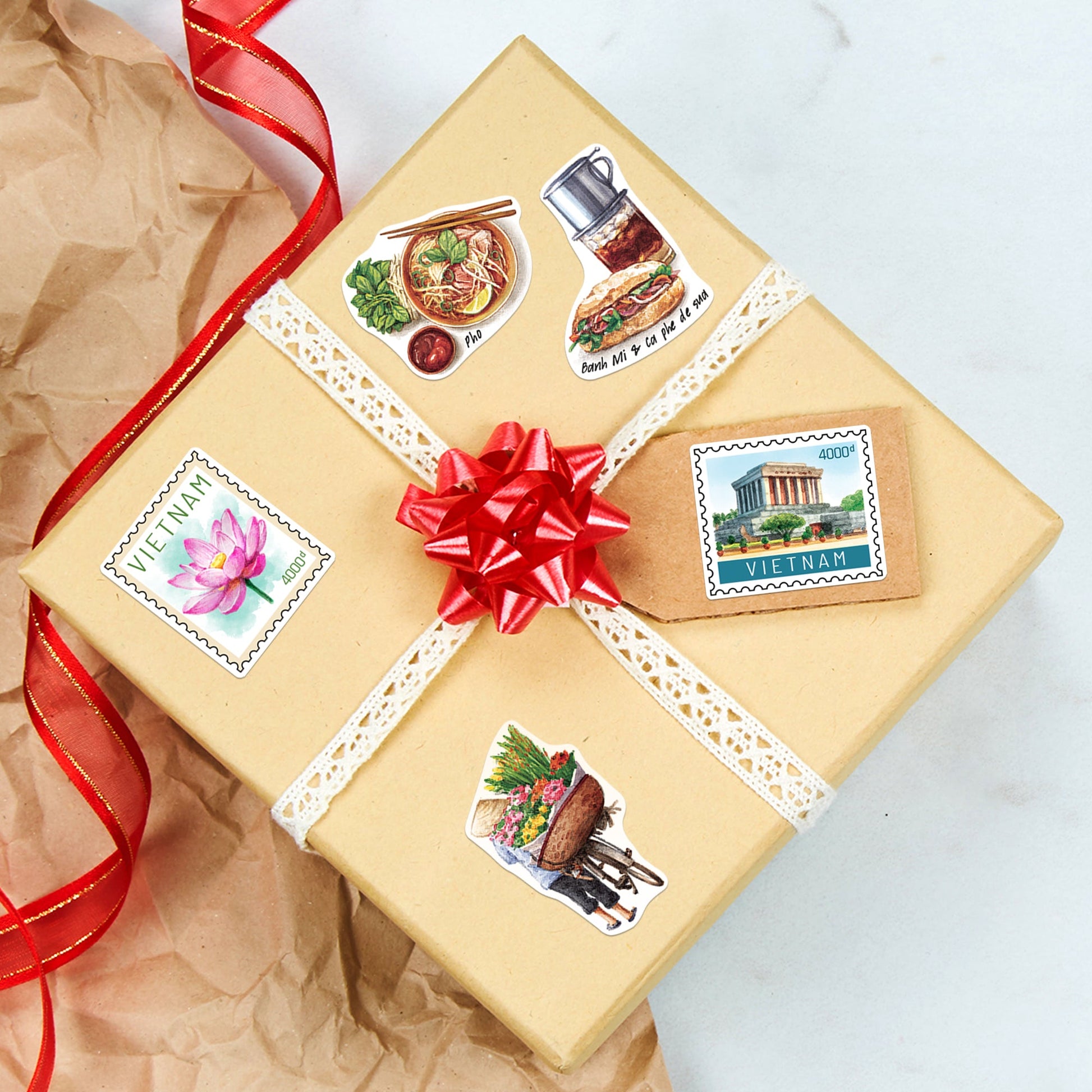 Vibrant Vietnam Travel Stickers (28pcs)