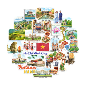 Vibrant Vietnam Travel Stickers (28pcs)